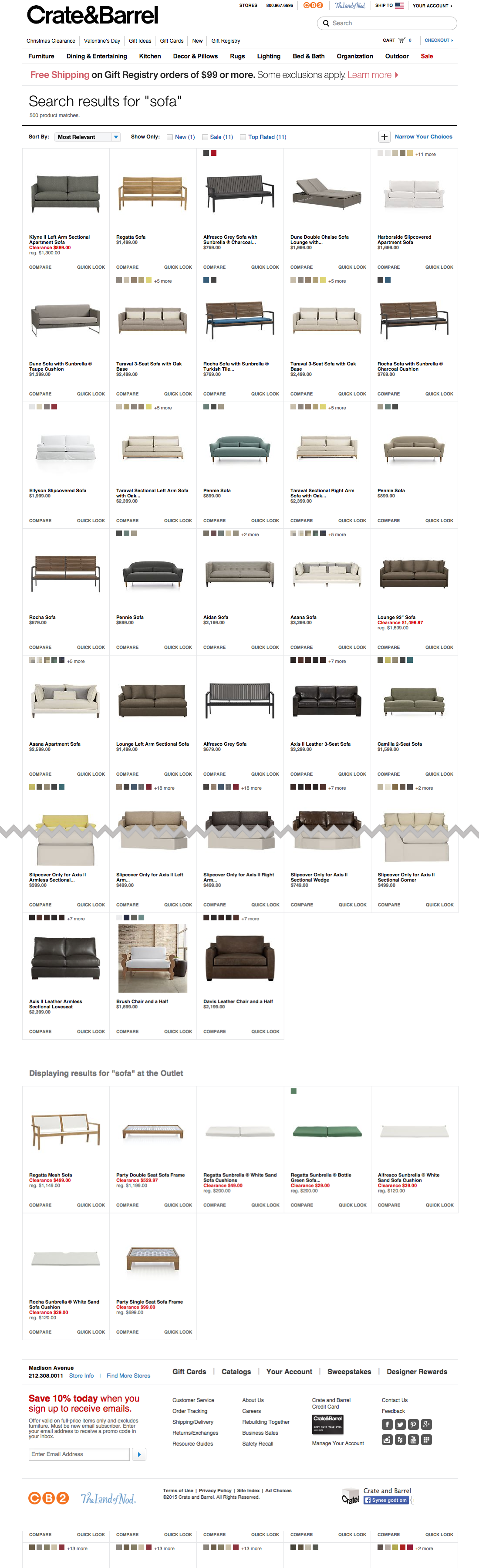 Desktop screenshot of Crate & Barrel