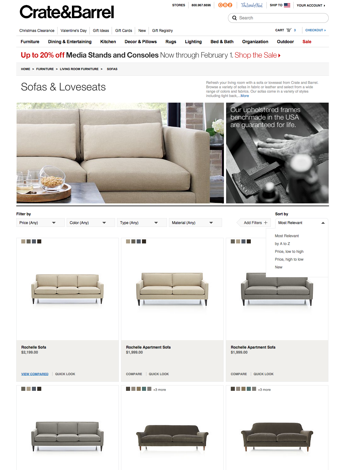 Desktop screenshot of Crate & Barrel