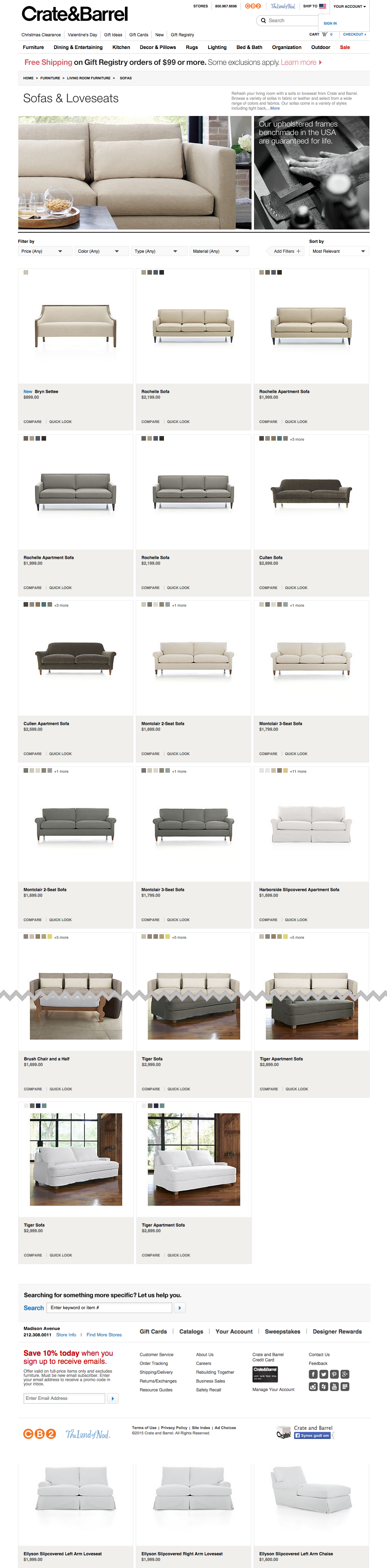 Desktop screenshot of Crate & Barrel