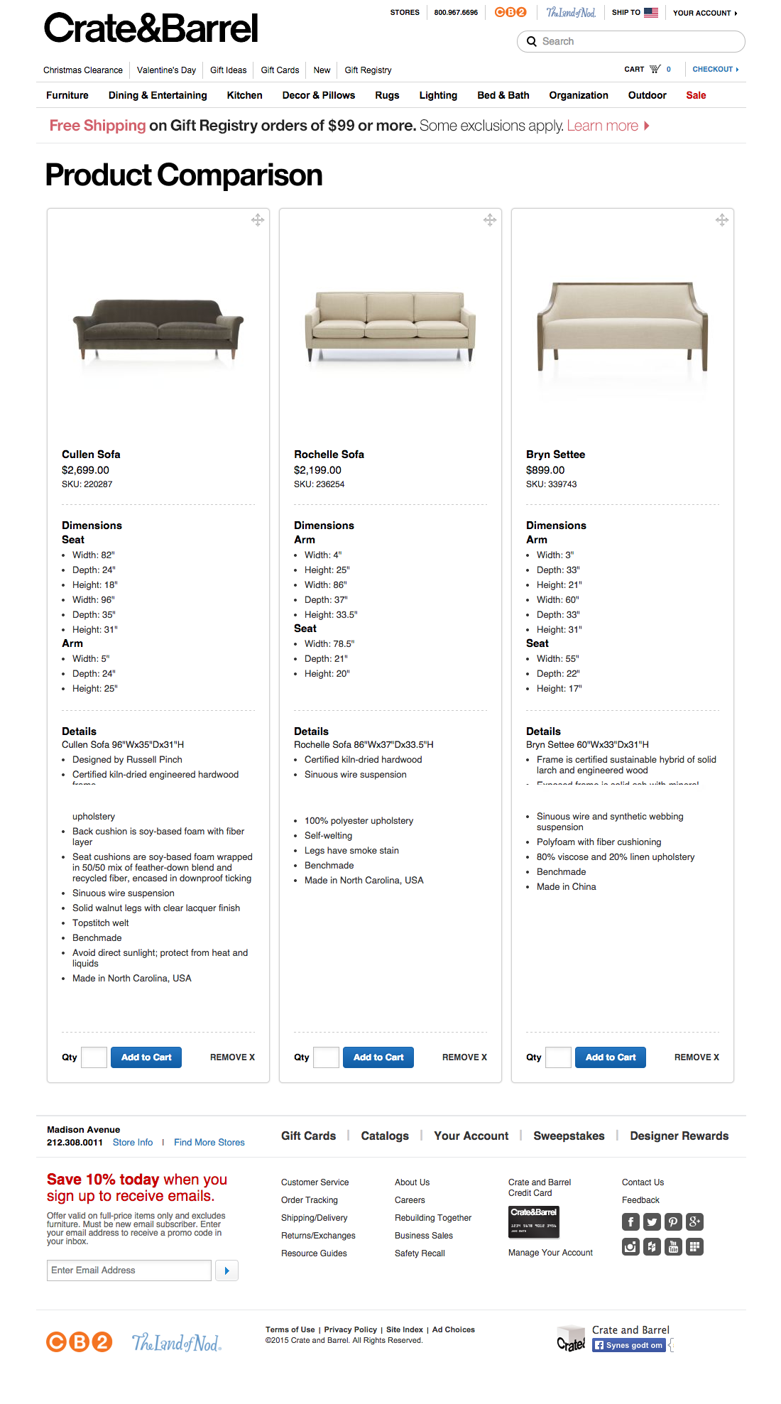 Desktop screenshot of Crate & Barrel