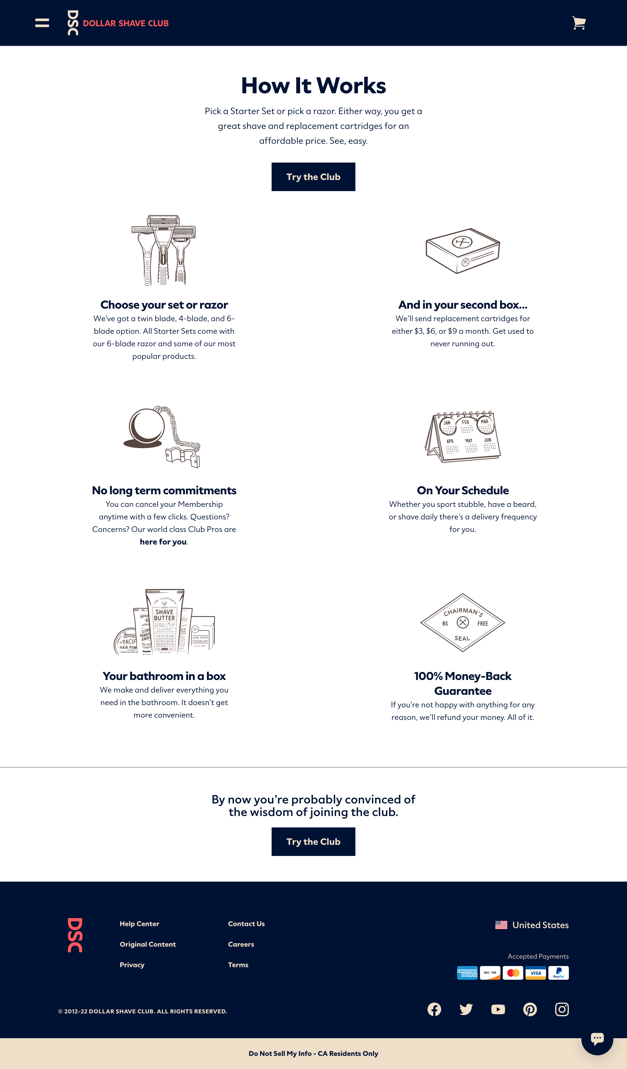 Desktop screenshot of Dollar Shave Club