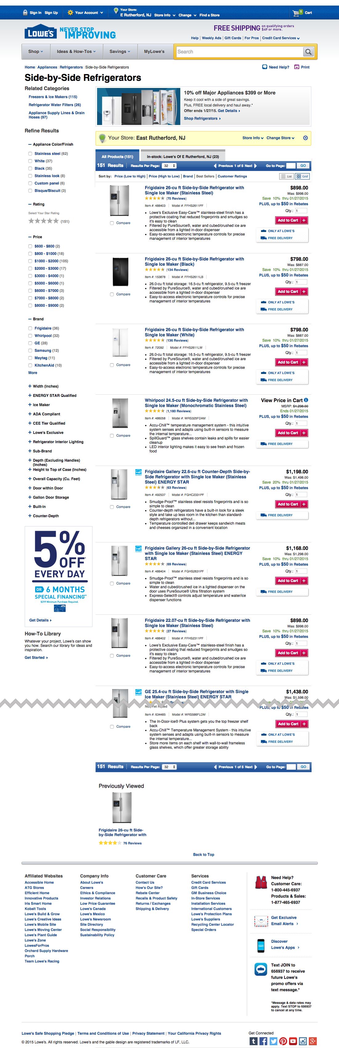 Desktop screenshot of Lowe’s