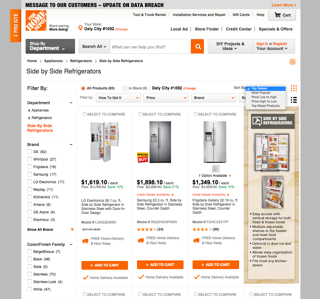 Desktop screenshot of Home Depot
