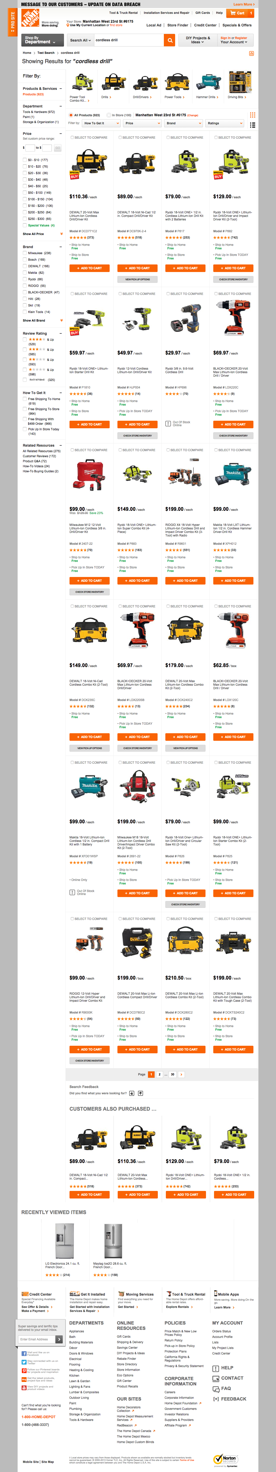 Desktop screenshot of Home Depot