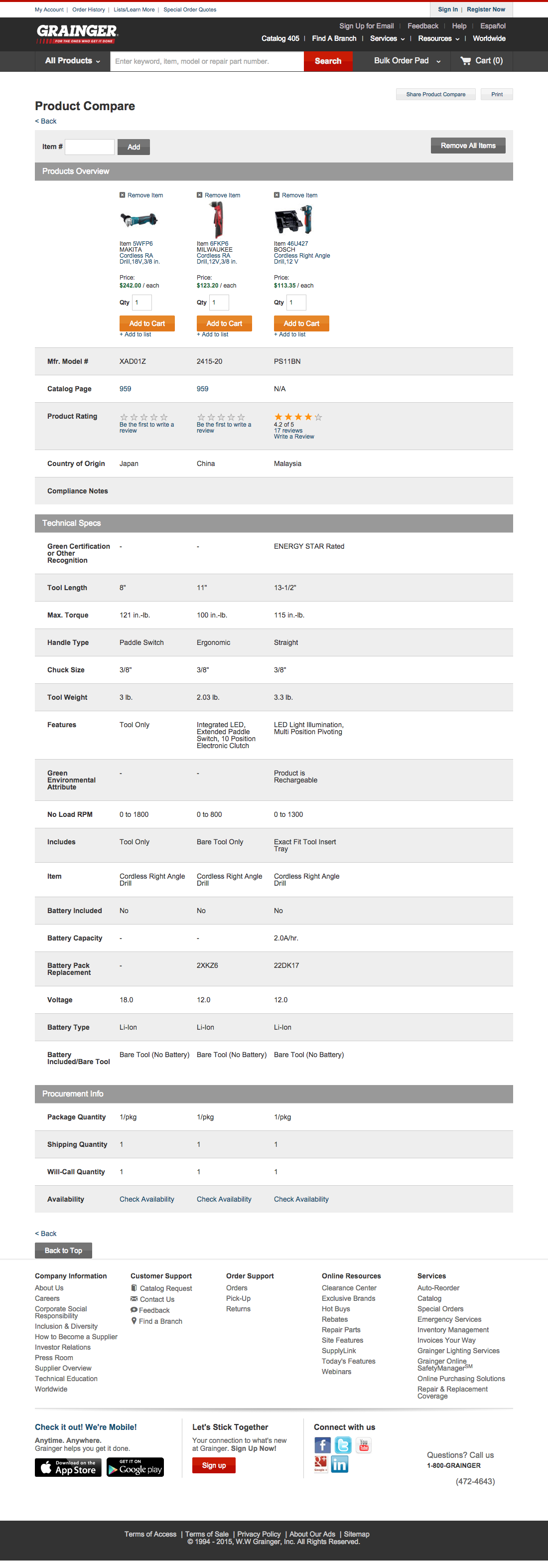 Desktop screenshot of Grainger