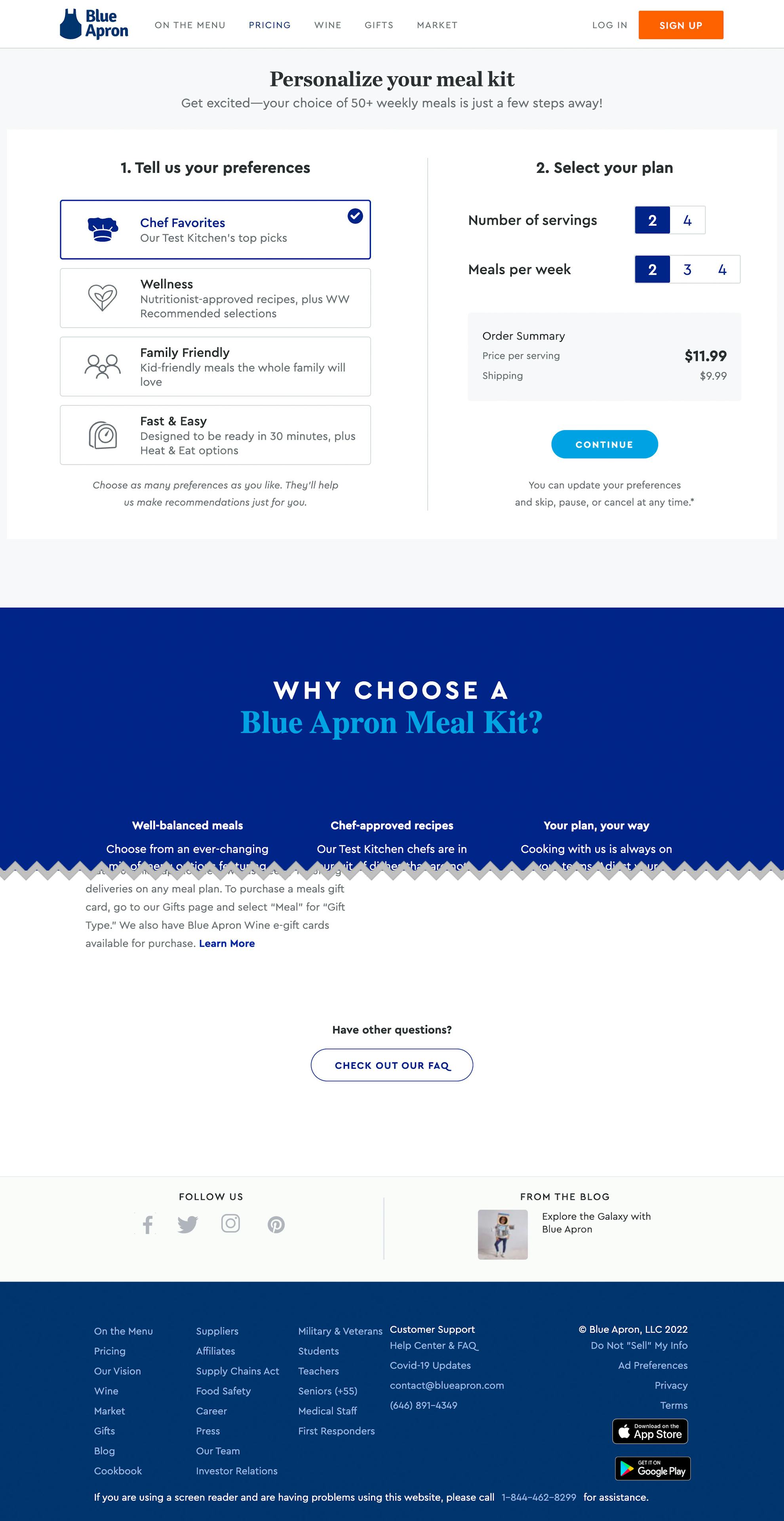 Desktop screenshot of Blue Apron