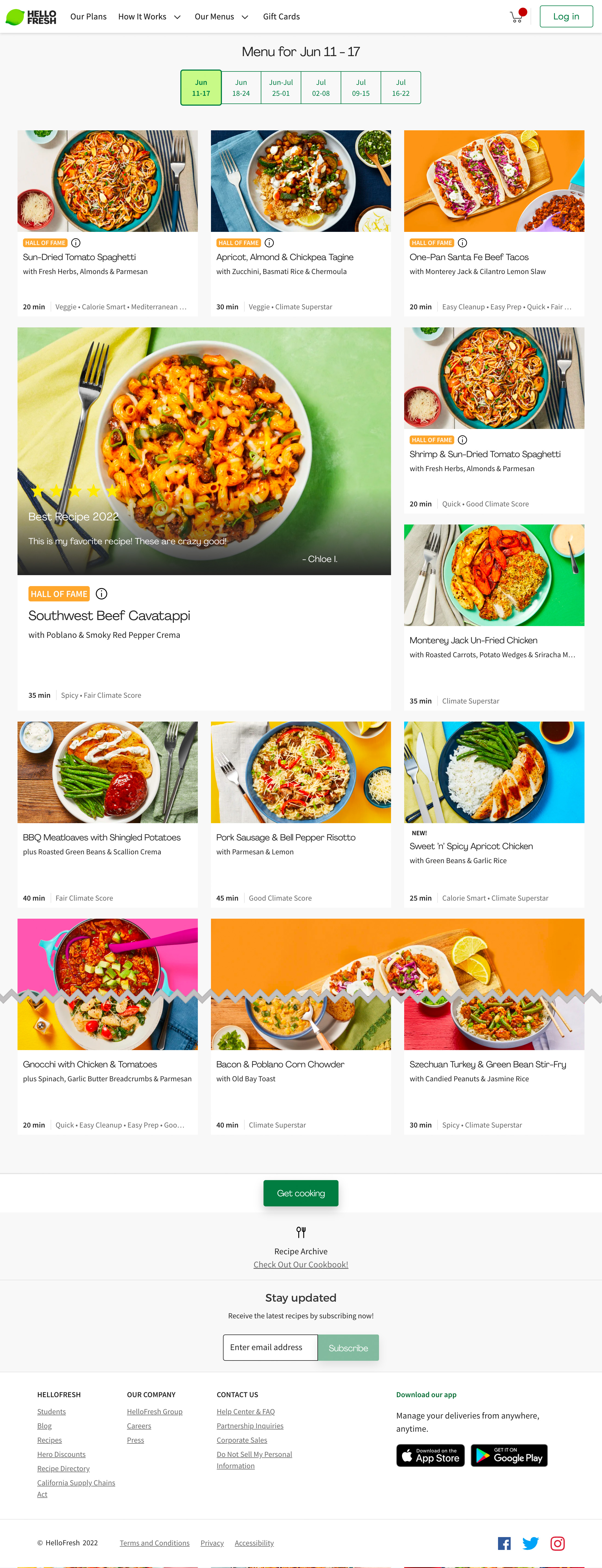 Desktop screenshot of HelloFresh