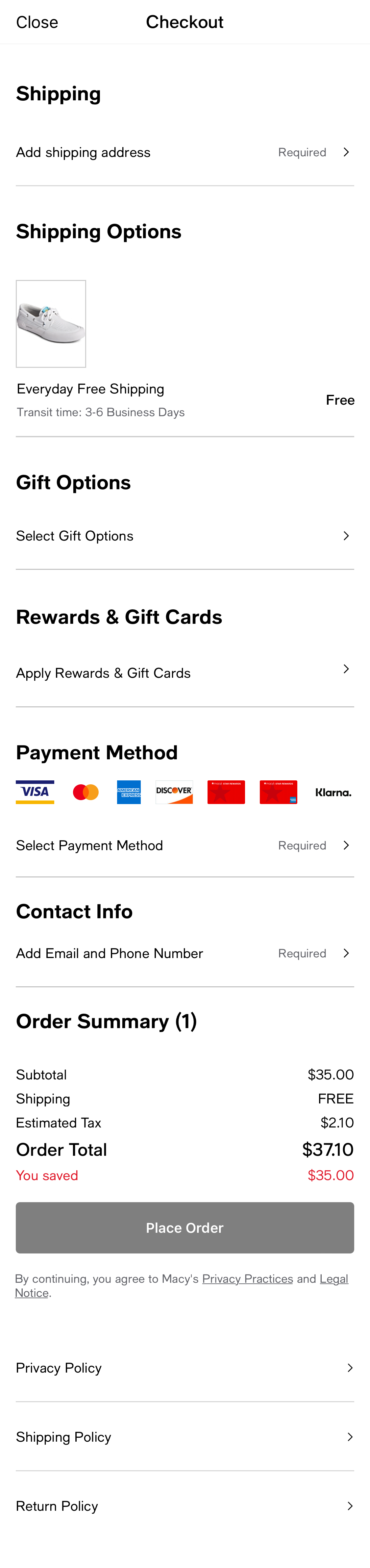 Mobile screenshot of Macy’s
