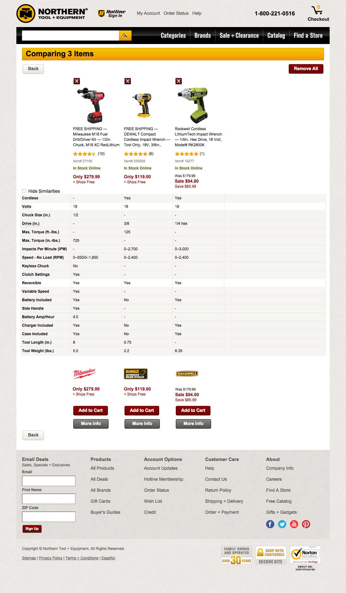 Desktop screenshot of Northern Tool