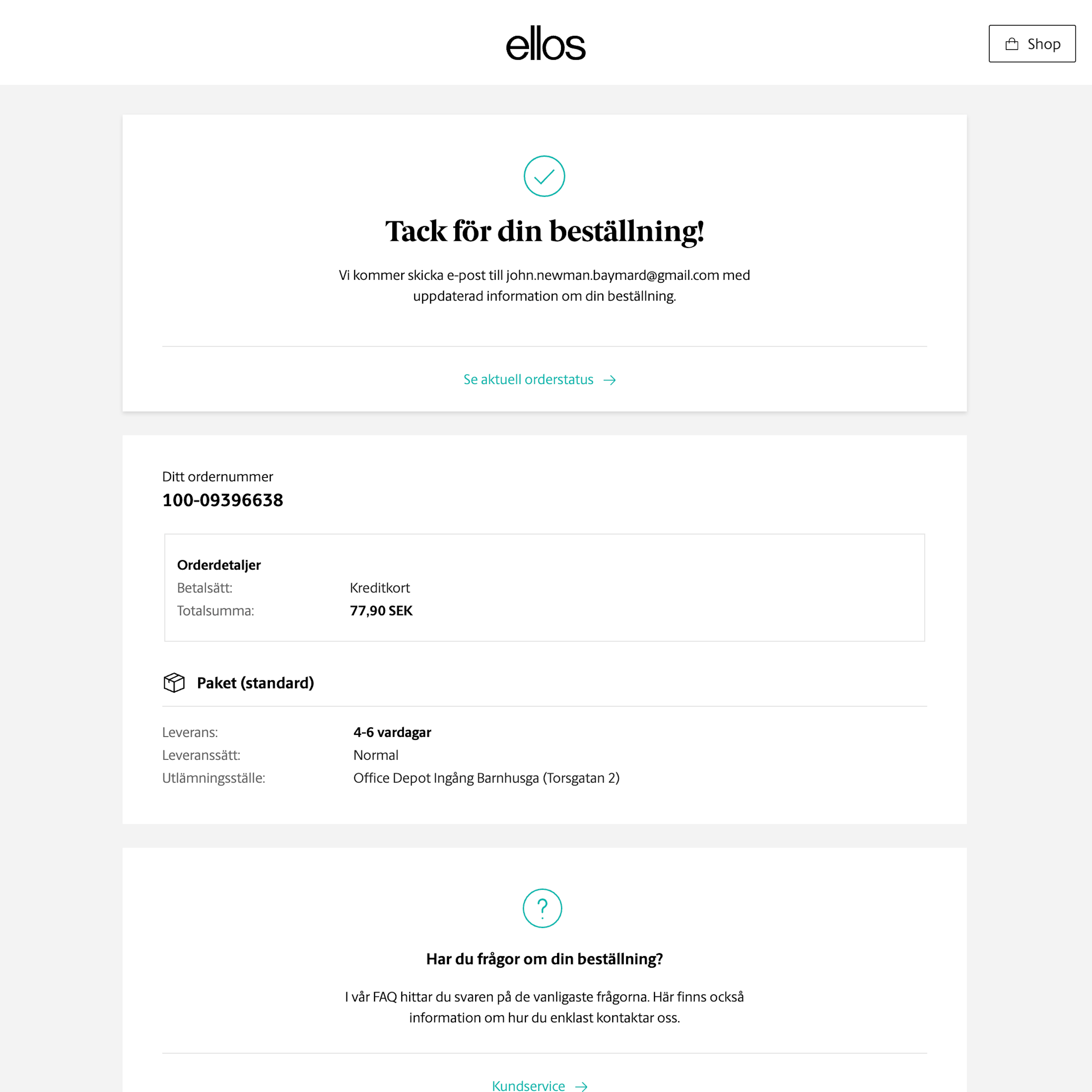 Desktop screenshot of Ellos