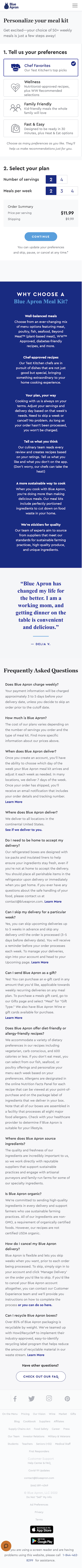 Mobile screenshot of Blue Apron