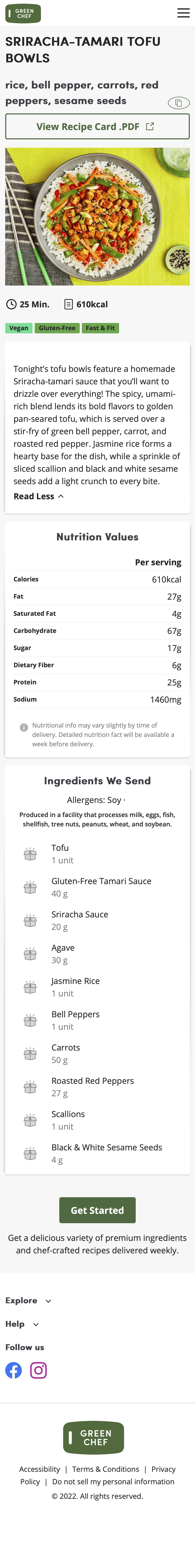 Mobile screenshot of Green Chef