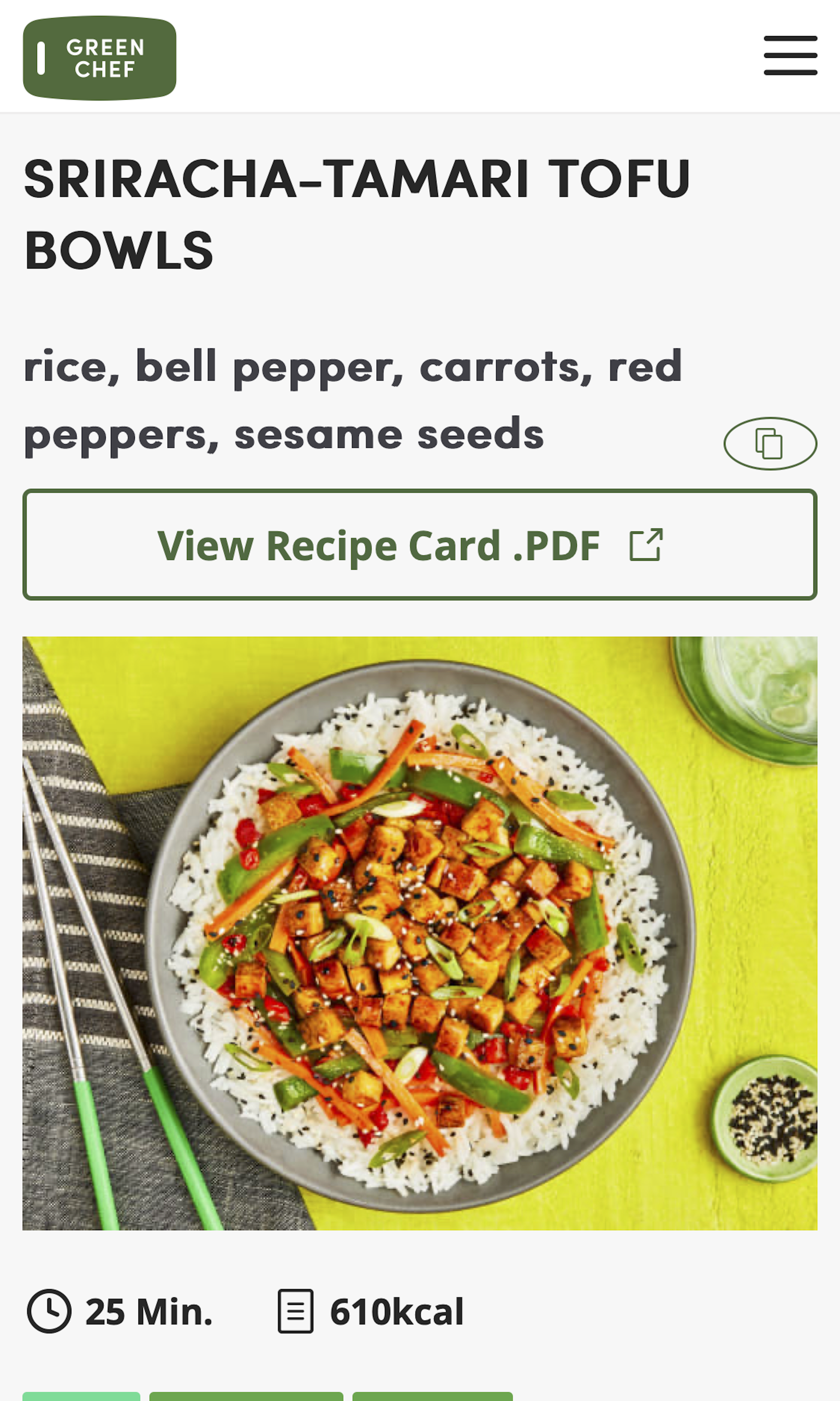 Mobile screenshot of Green Chef