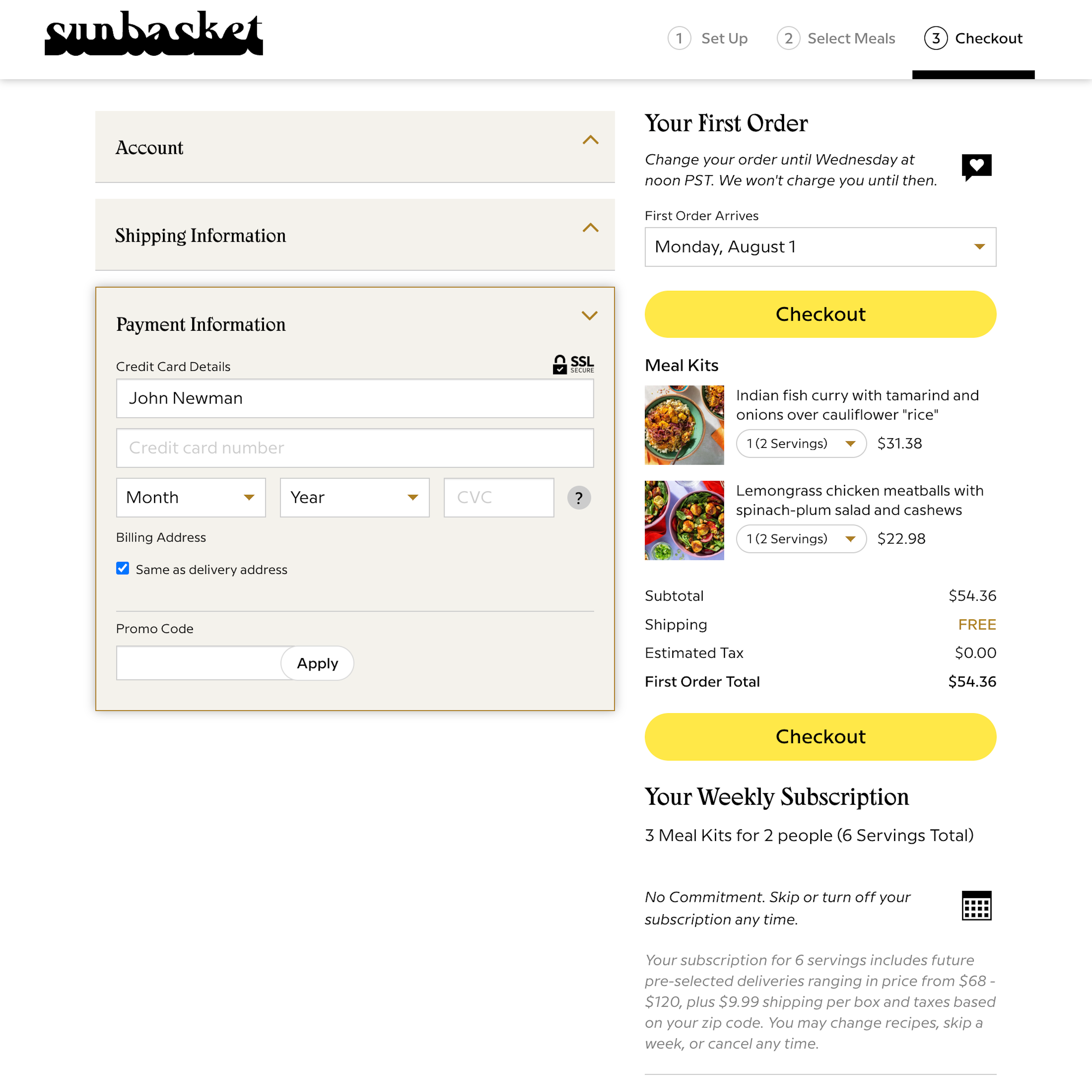 Desktop screenshot of Sunbasket
