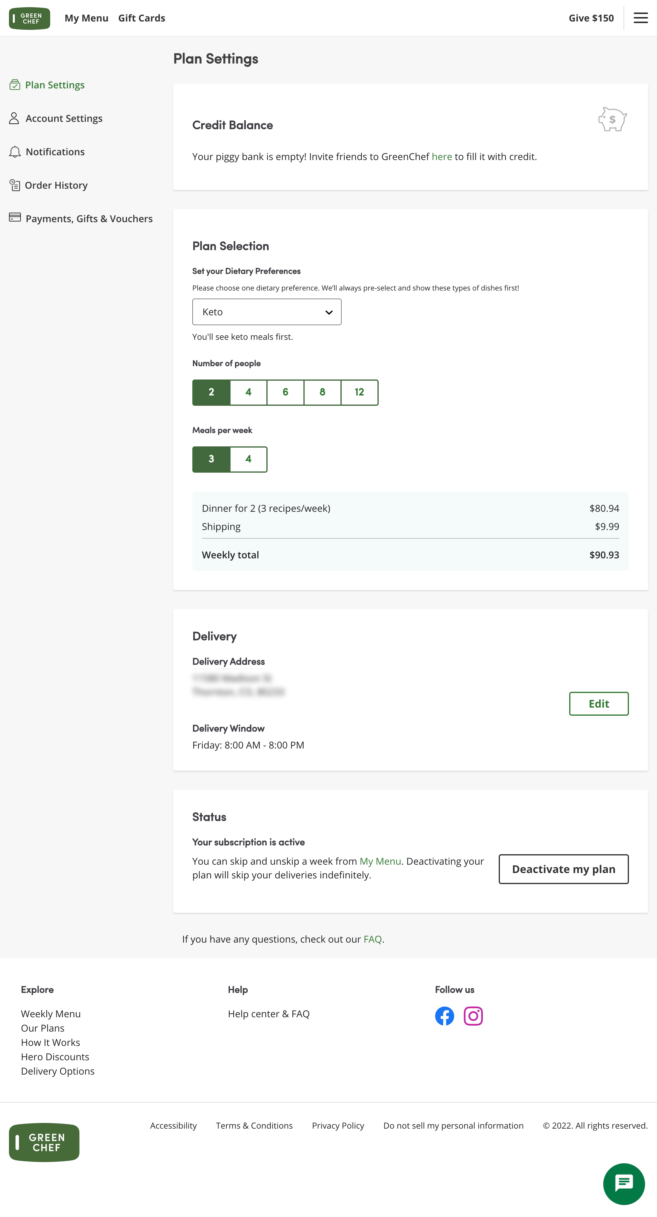 Green Chef’s Address Book 287 of 428 Address Book Examples Baymard