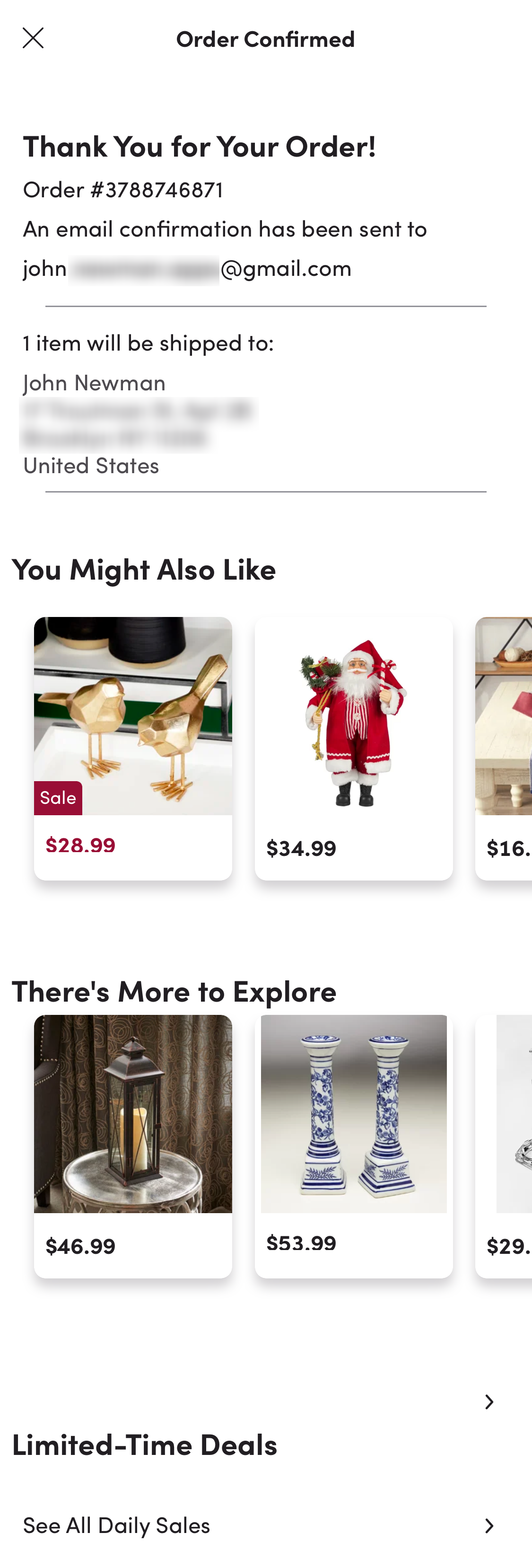 Wayfair’s App Receipt / Order Confirmation 68 of 504 Receipt / Order