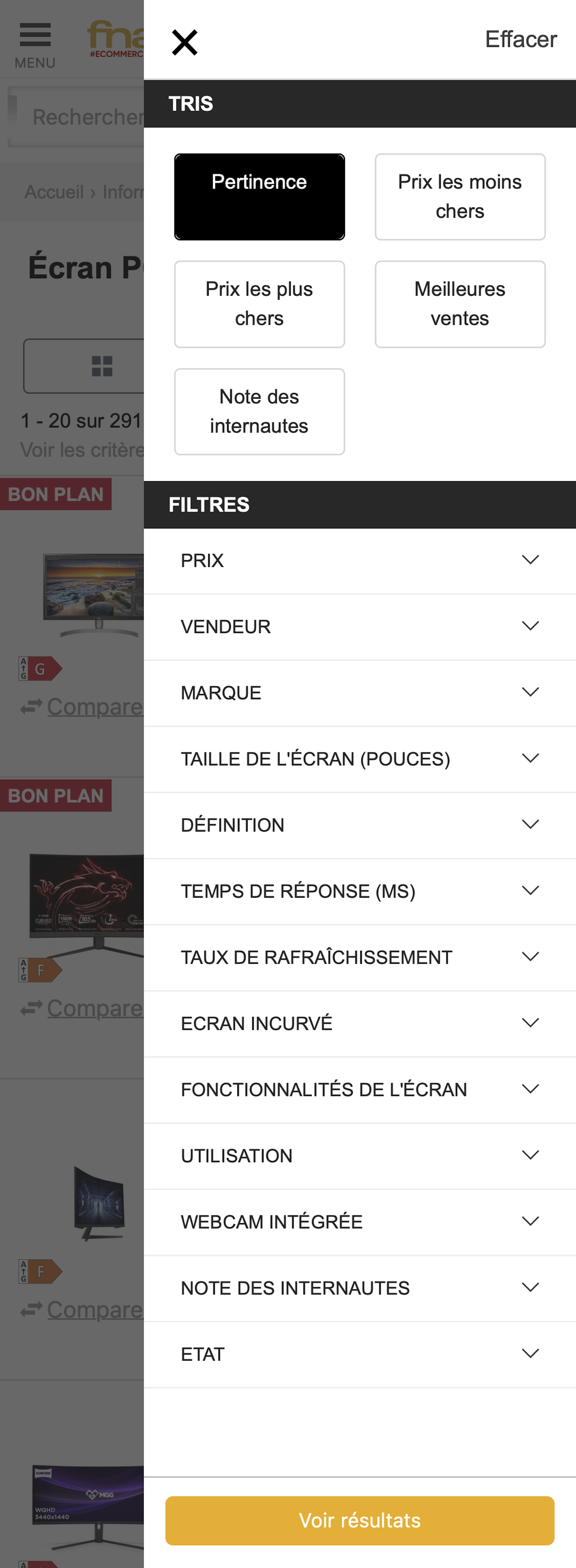 Mobile screenshot of Fnac