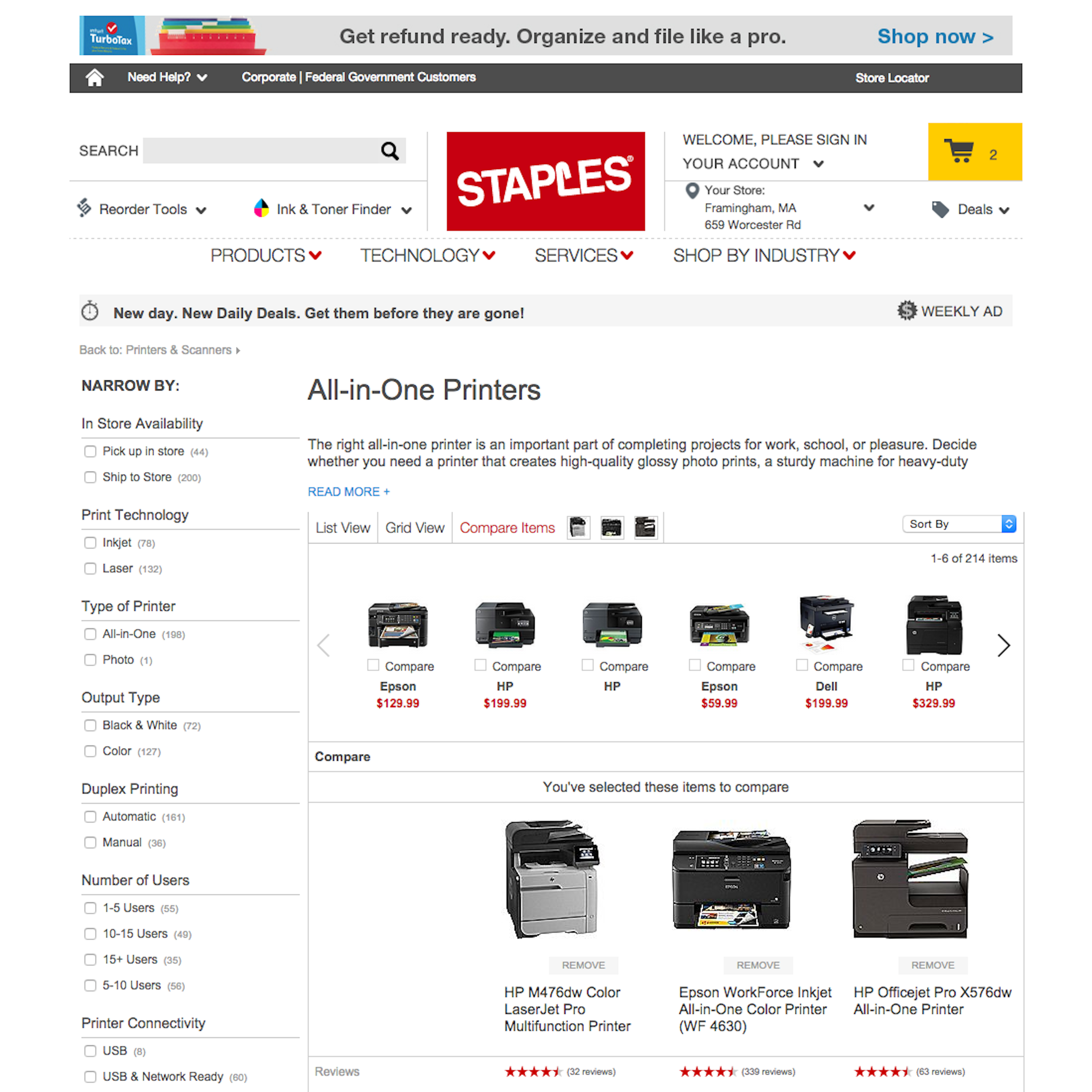 Desktop screenshot of Staples