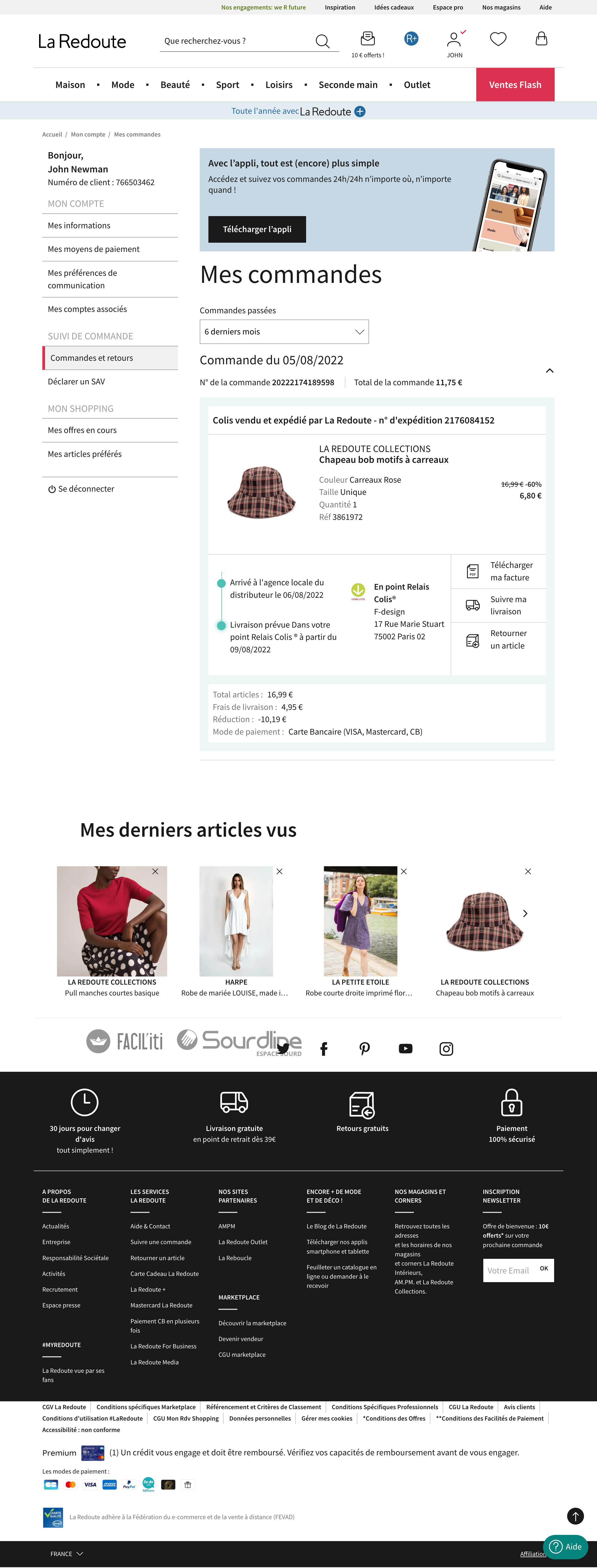 La Redoute’s Account Dashboard – 301 of 517 Account Dashboard Examples ...