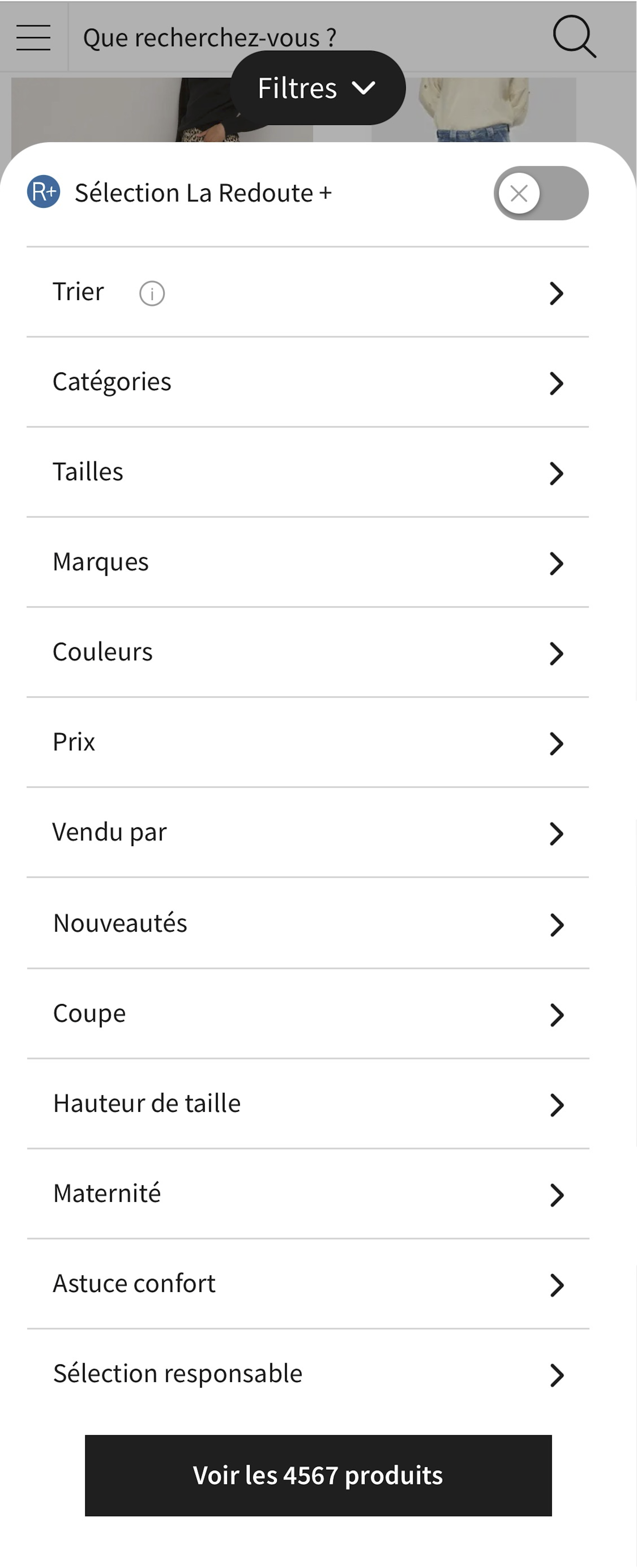 Mobile screenshot of La Redoute