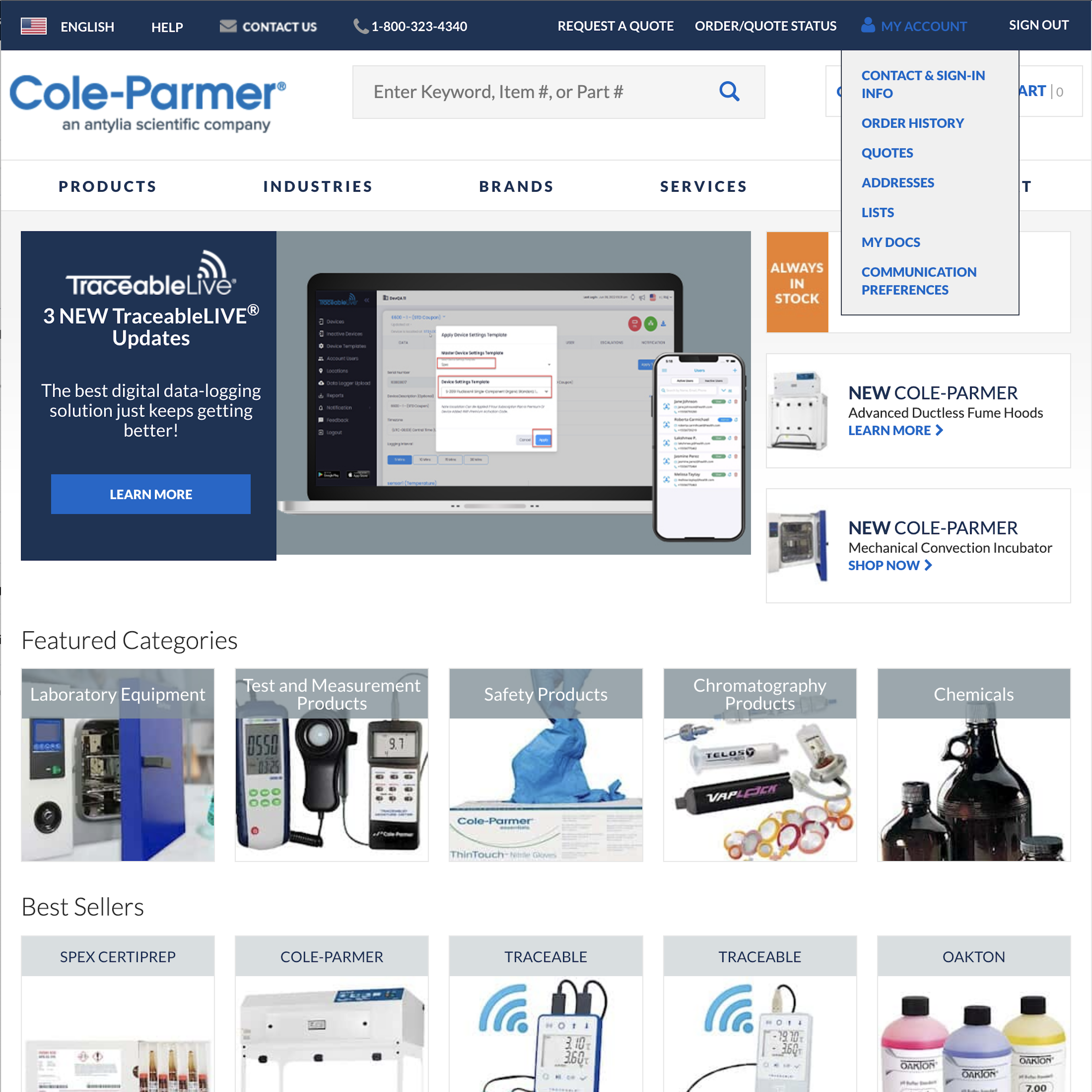 Desktop screenshot of Cole-Parmer