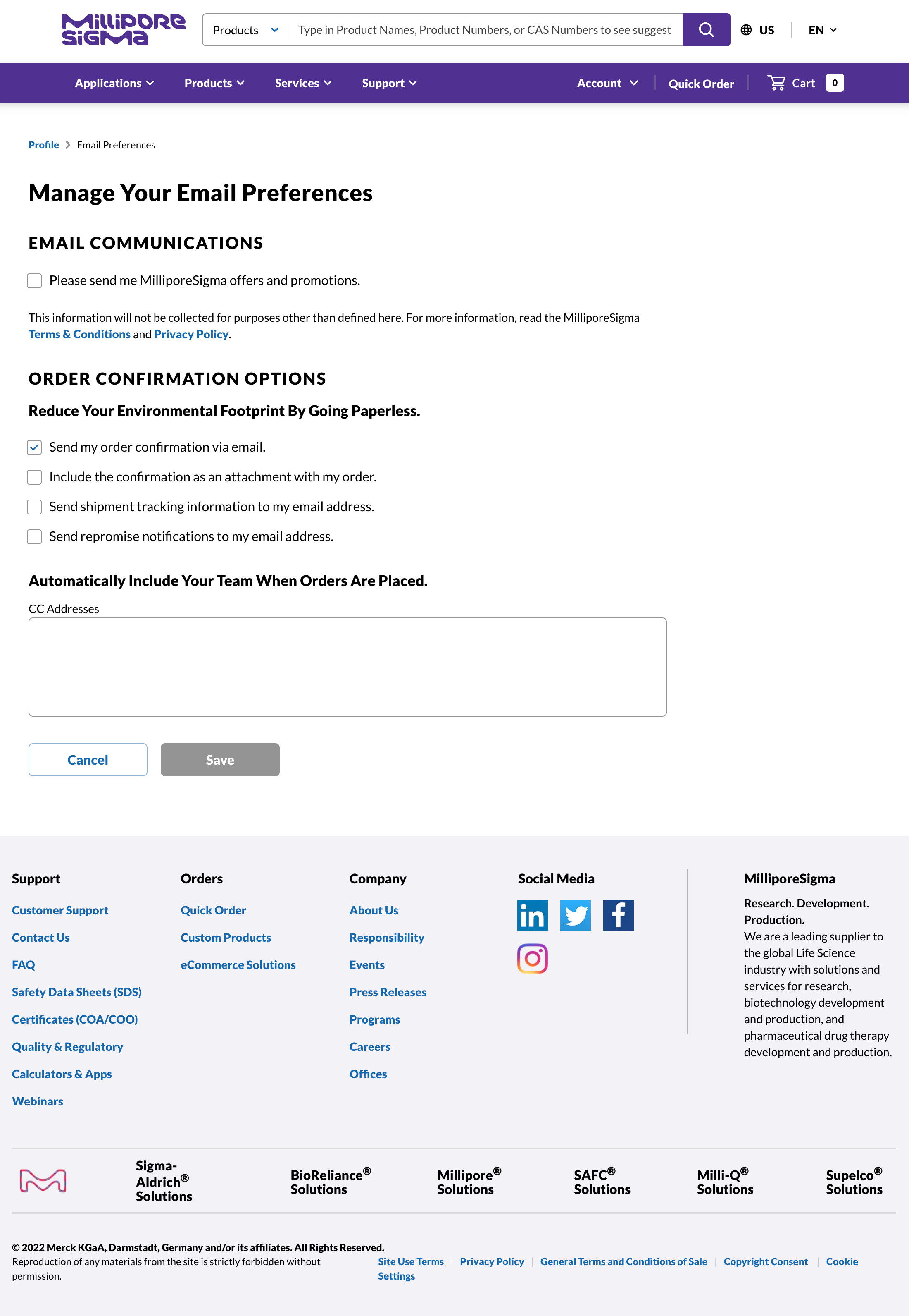 Sigma Aldrich’s Newsletter Management 244 of 340 Newsletter