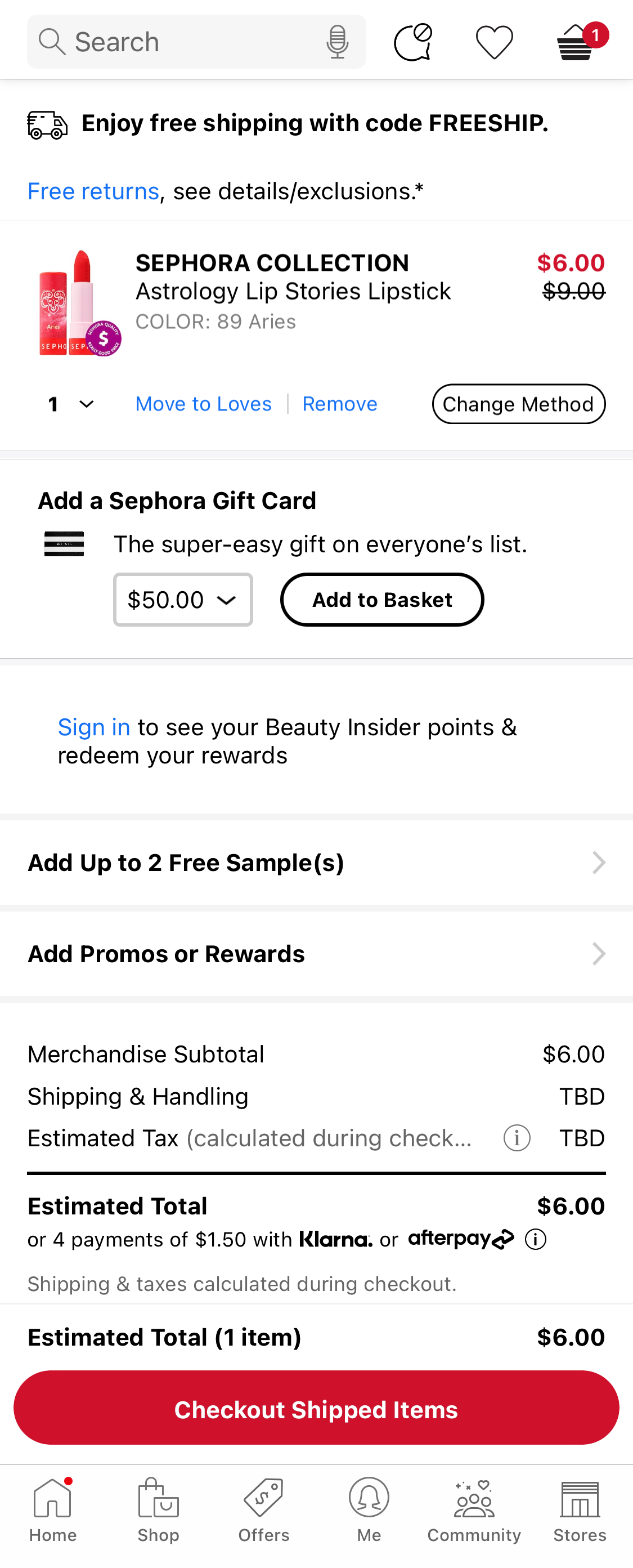 Sephora's App Cart – 37 Of 683 Cart Examples – Baymard Institute