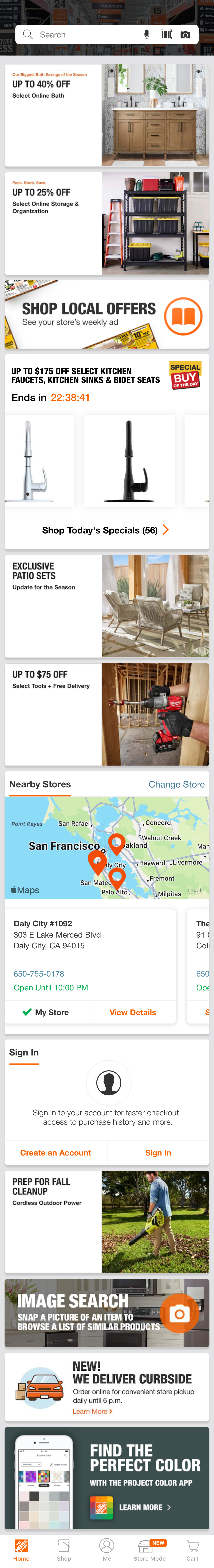 Mobile screenshot of Home Depot