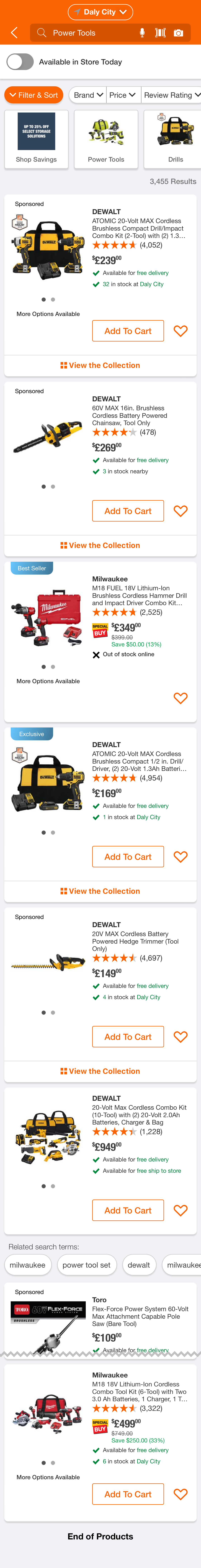 Mobile screenshot of Home Depot