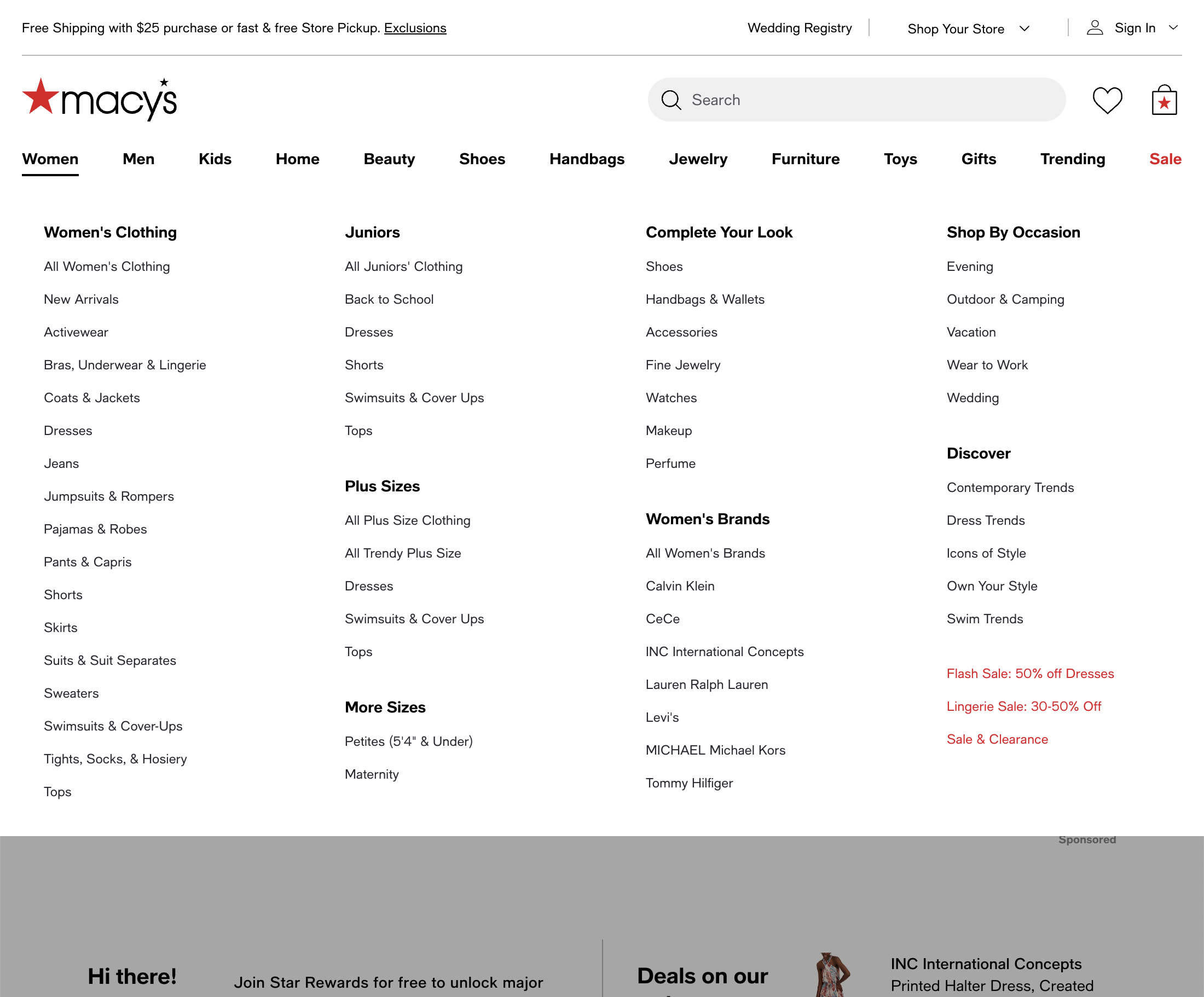 Desktop screenshot of Macy’s