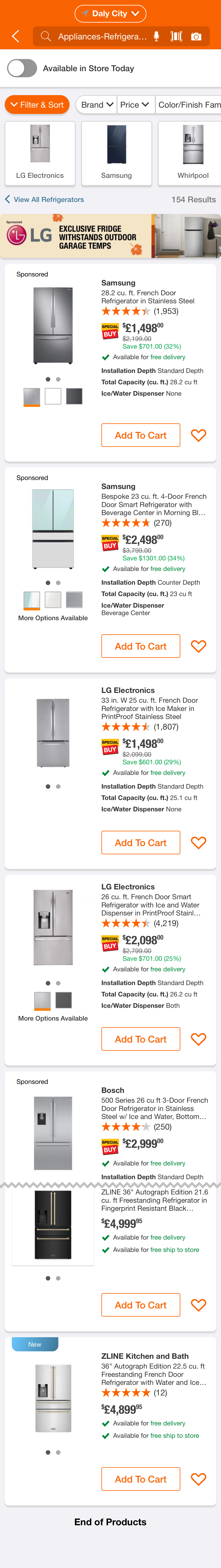 Mobile screenshot of Home Depot