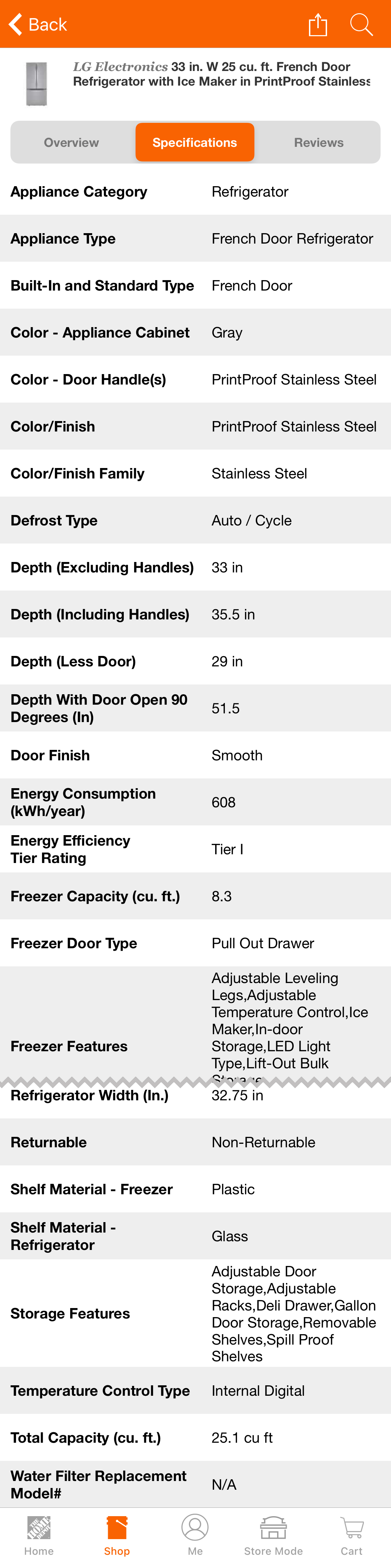 Mobile screenshot of Home Depot
