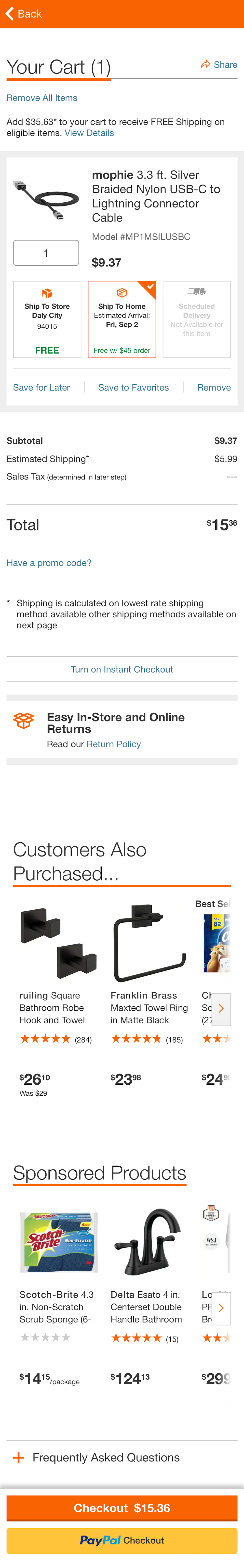 Mobile screenshot of Home Depot