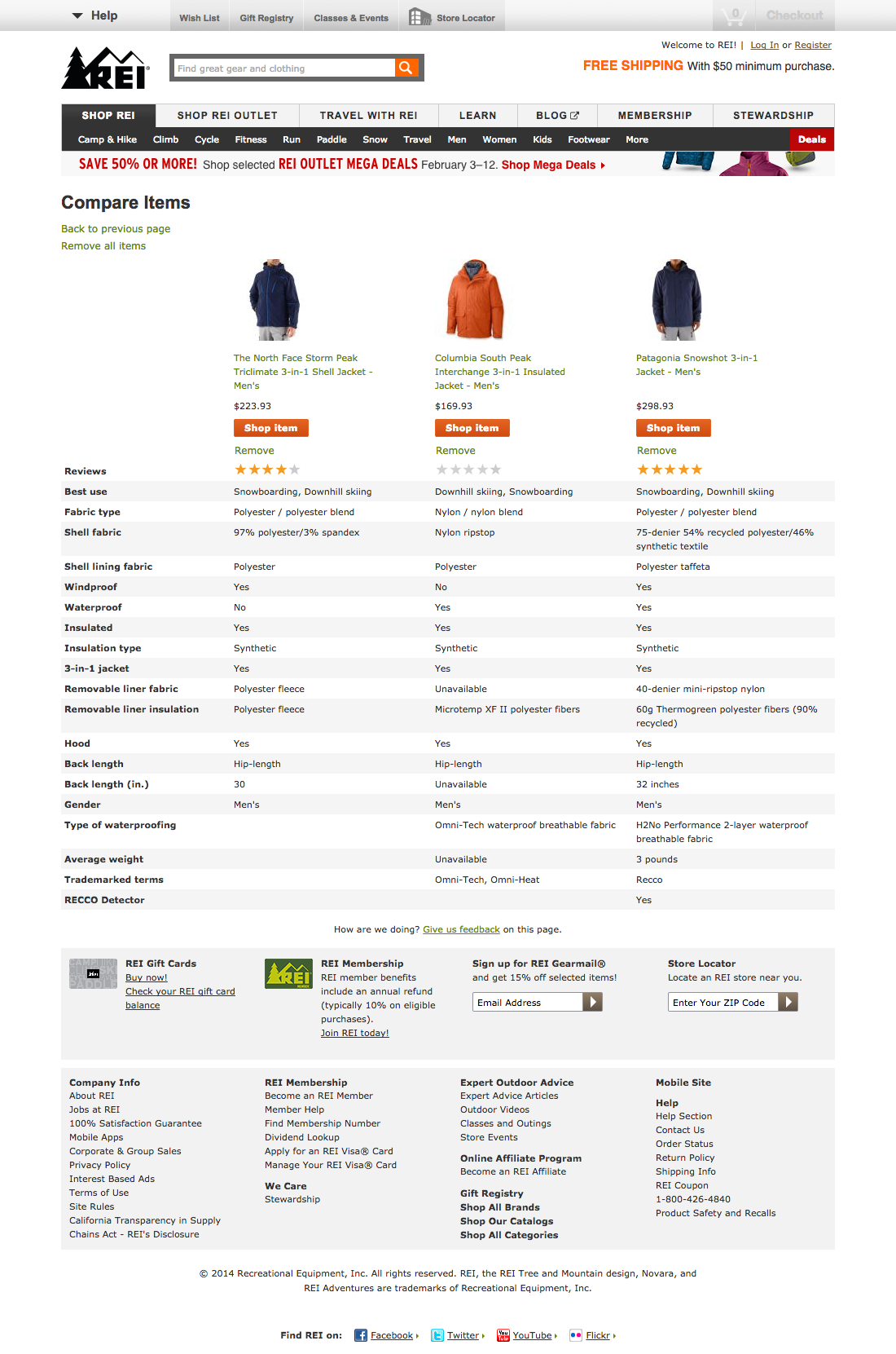 Desktop screenshot of REI