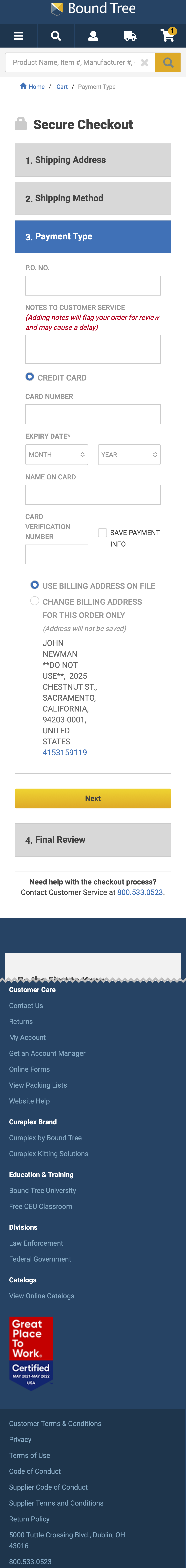 Bound Tree Medical’s Mobile Payment 169 of 915 Payment Examples