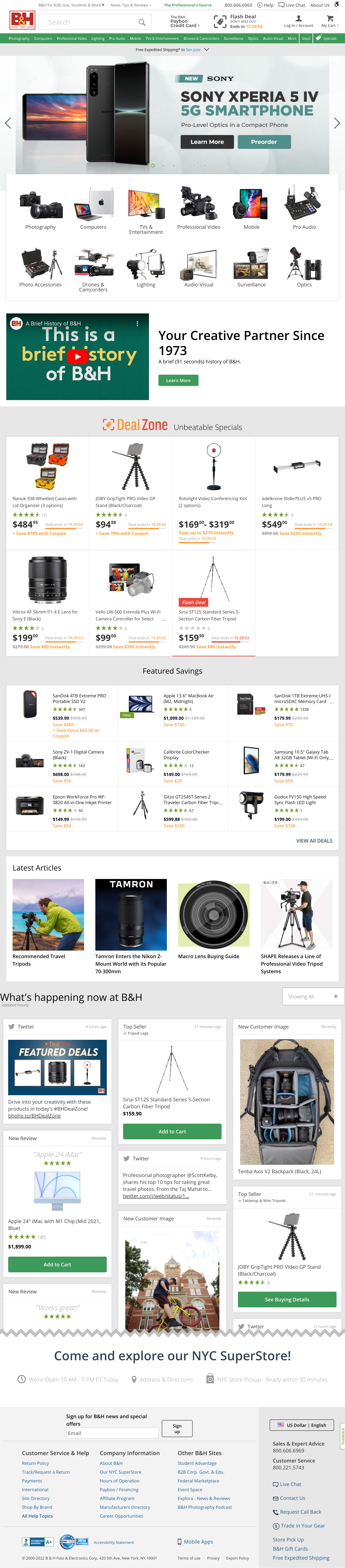 Desktop screenshot of B&H Photo