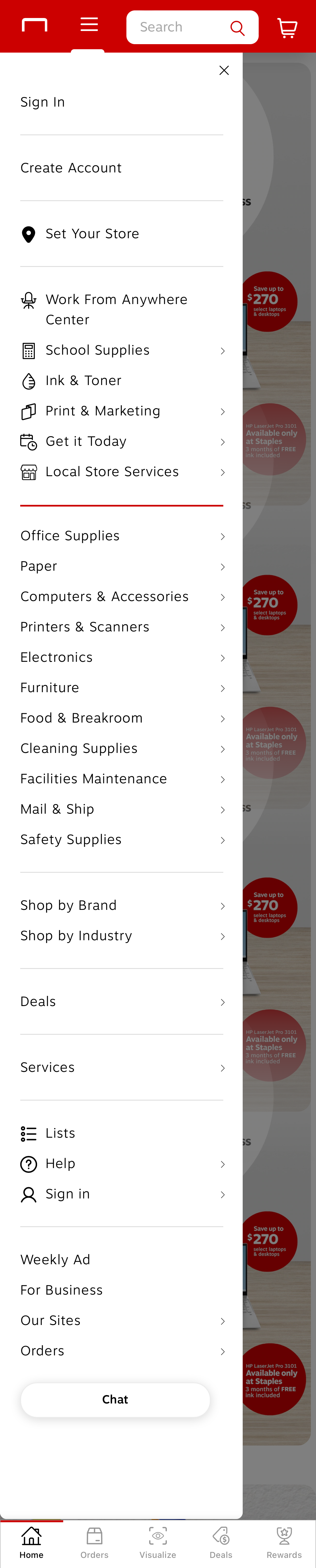 Staples’ App Main Navigation 347 of 1234 Main Navigation Examples Baymard Institute