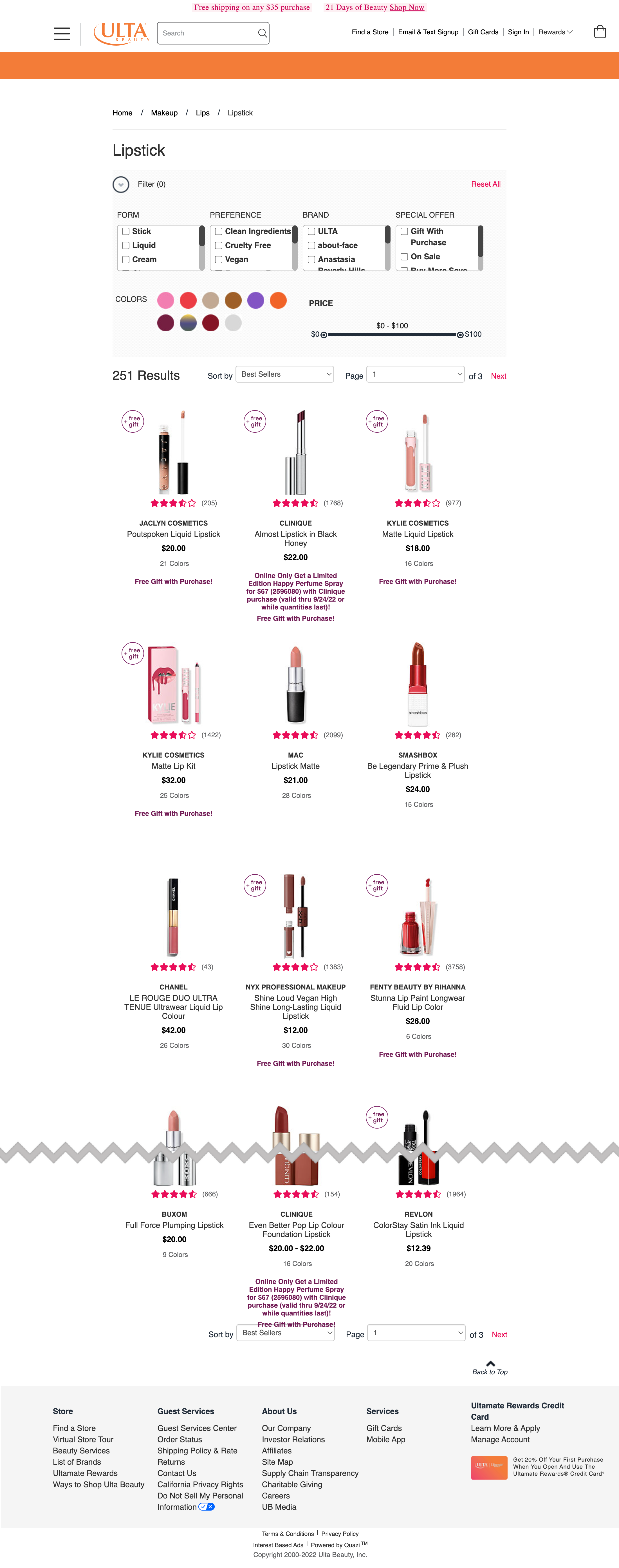 Desktop screenshot of Ulta Beauty