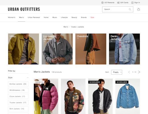 Desktop screenshot of Urban Outfitters