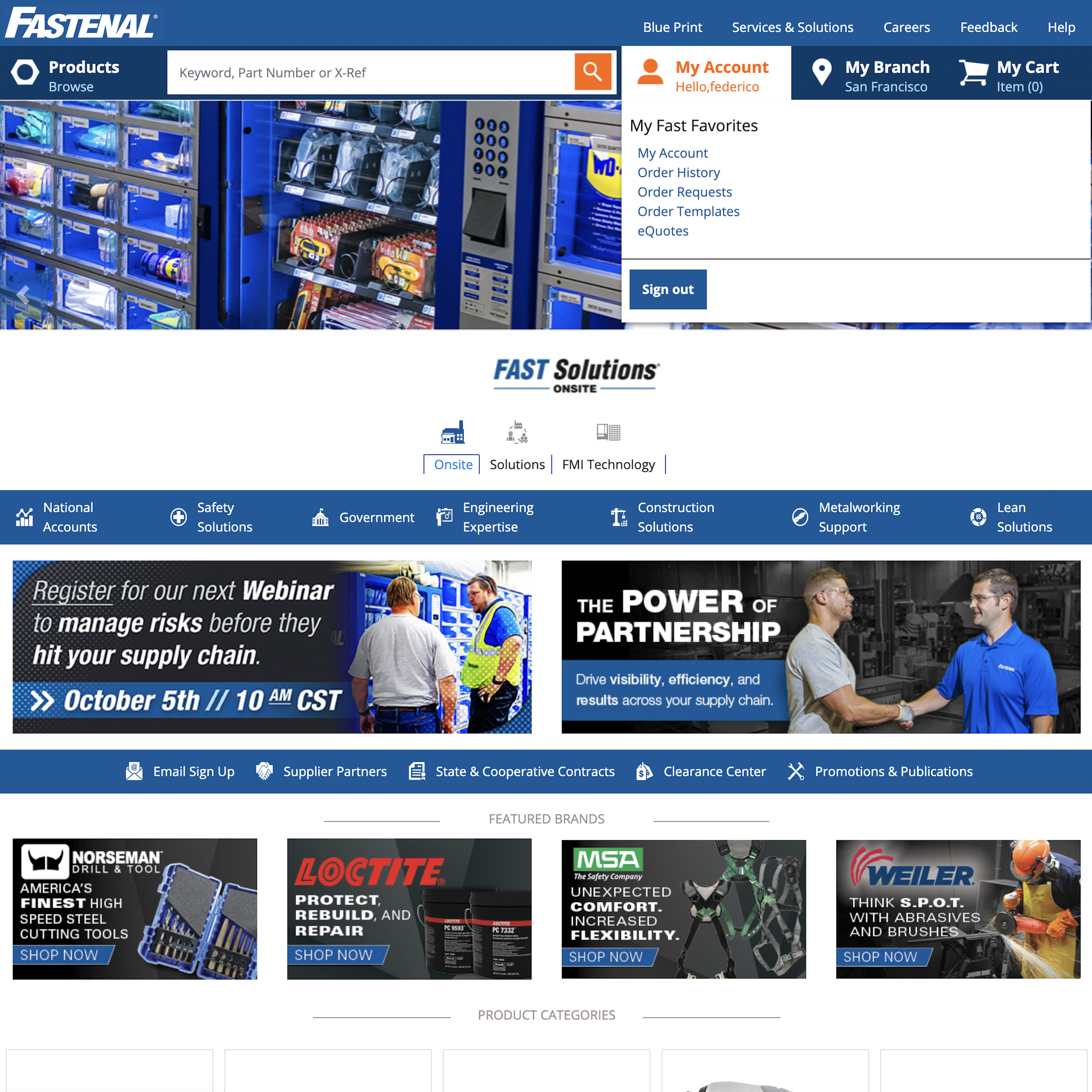 Desktop screenshot of Fastenal