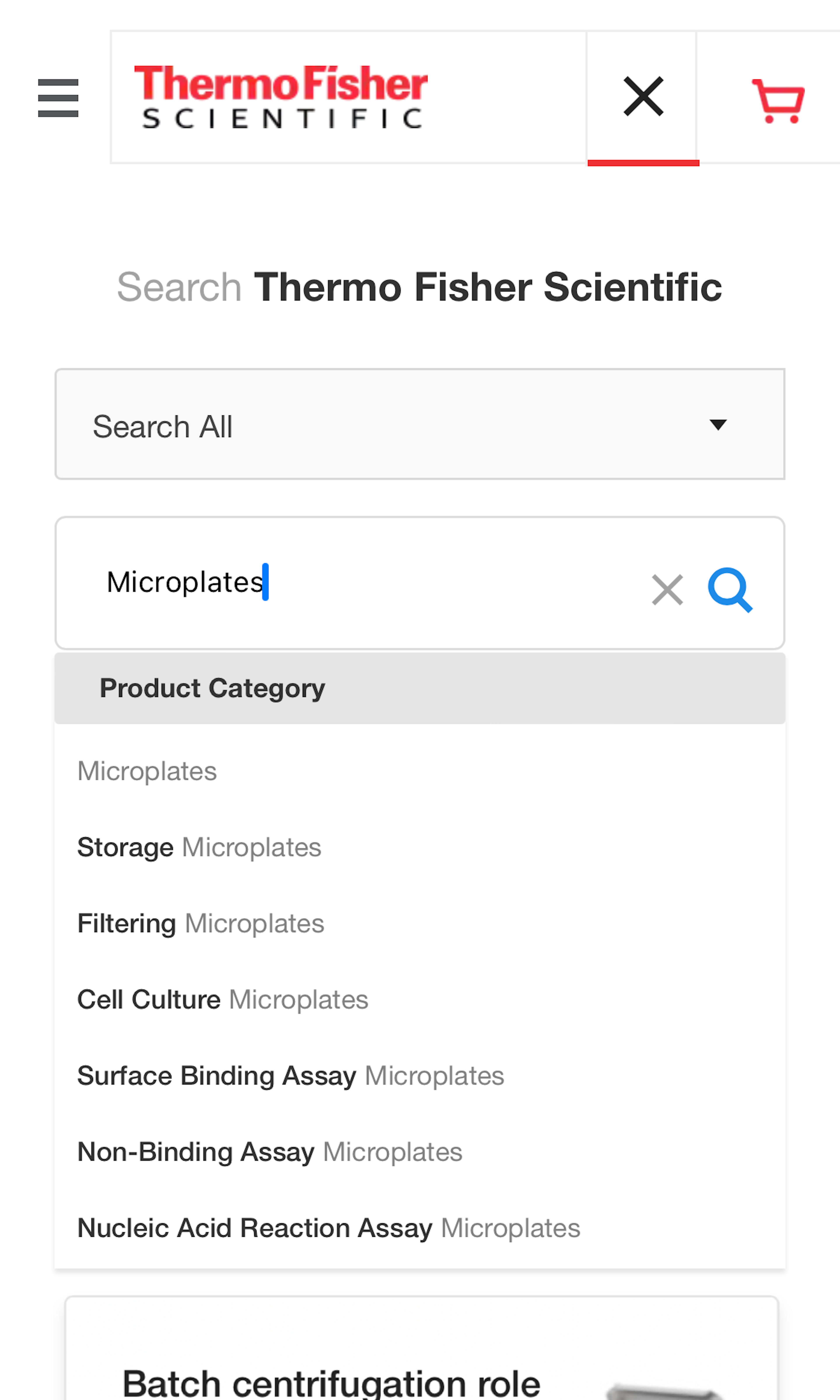 Mobile screenshot of Thermo Fisher