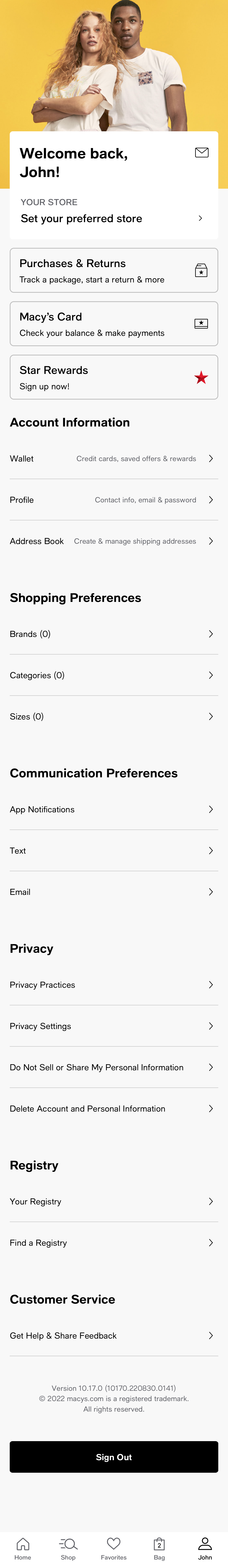 Mobile screenshot of Macy’s