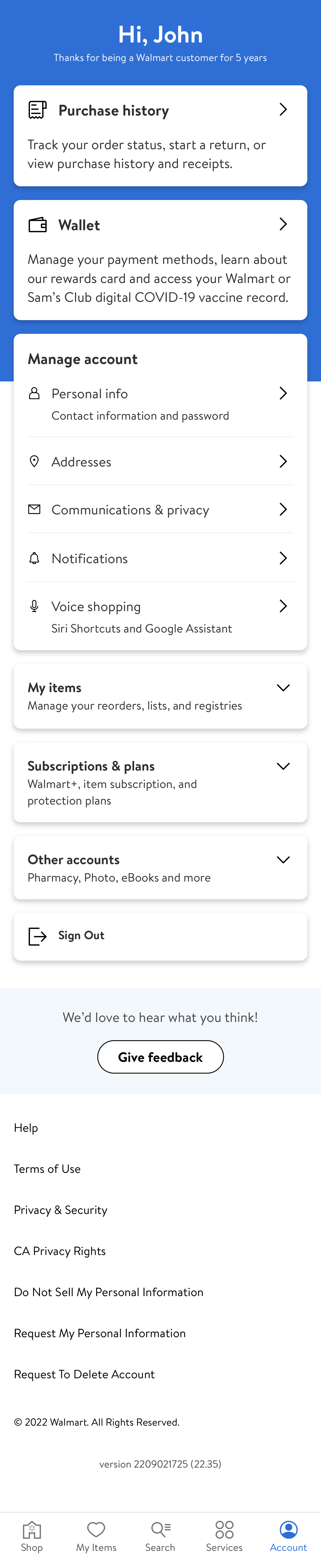 Mobile screenshot of Walmart