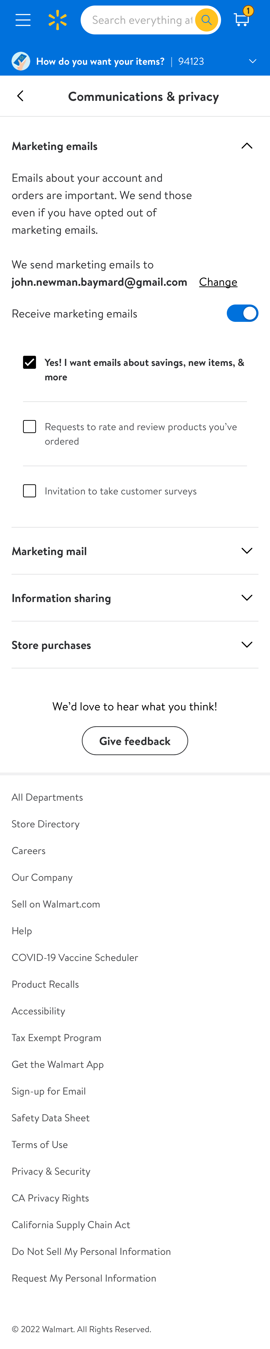 Mobile screenshot of Walmart