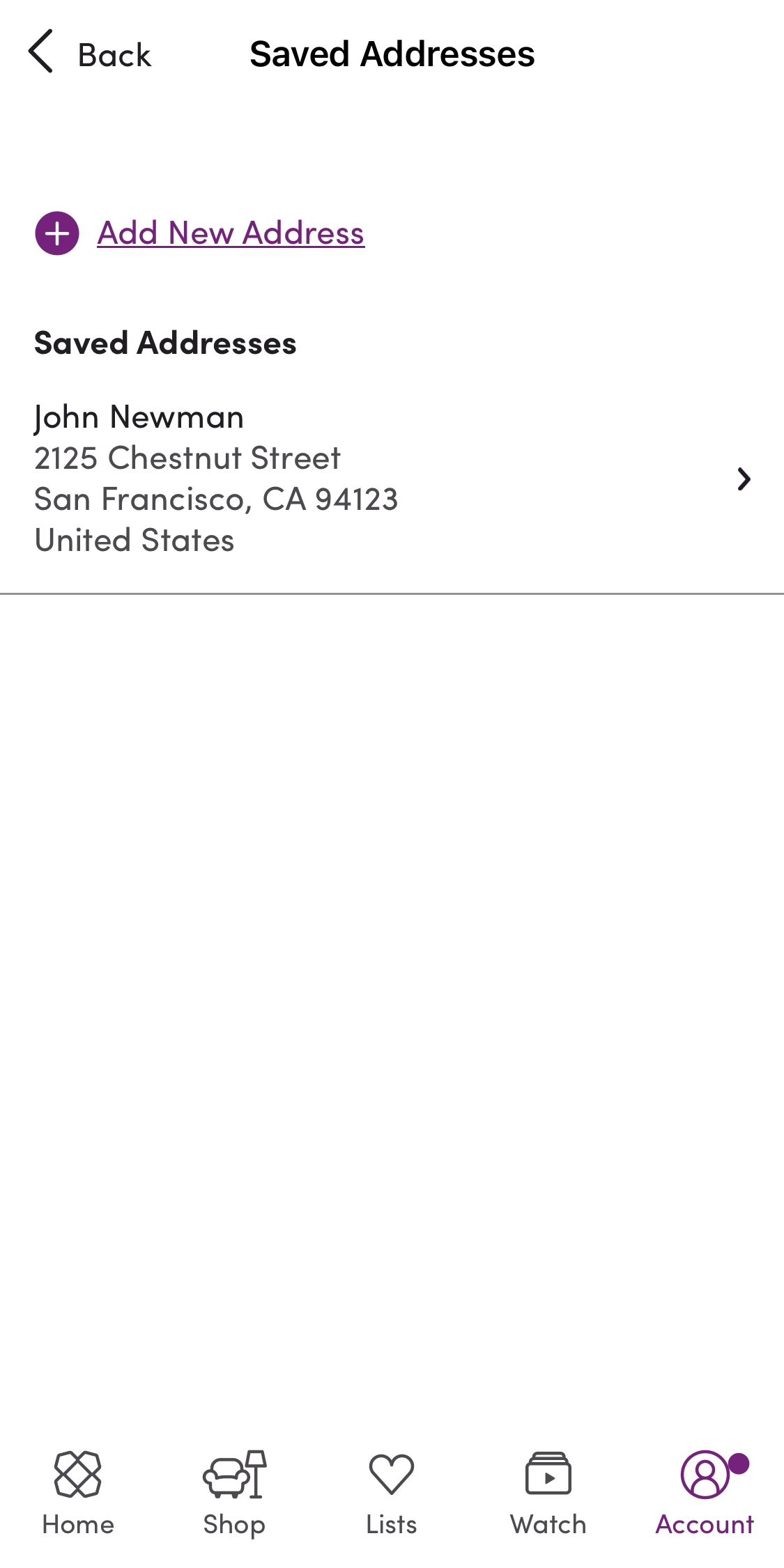 Wayfair’s App Address Book 243 of 428 Address Book Examples Baymard