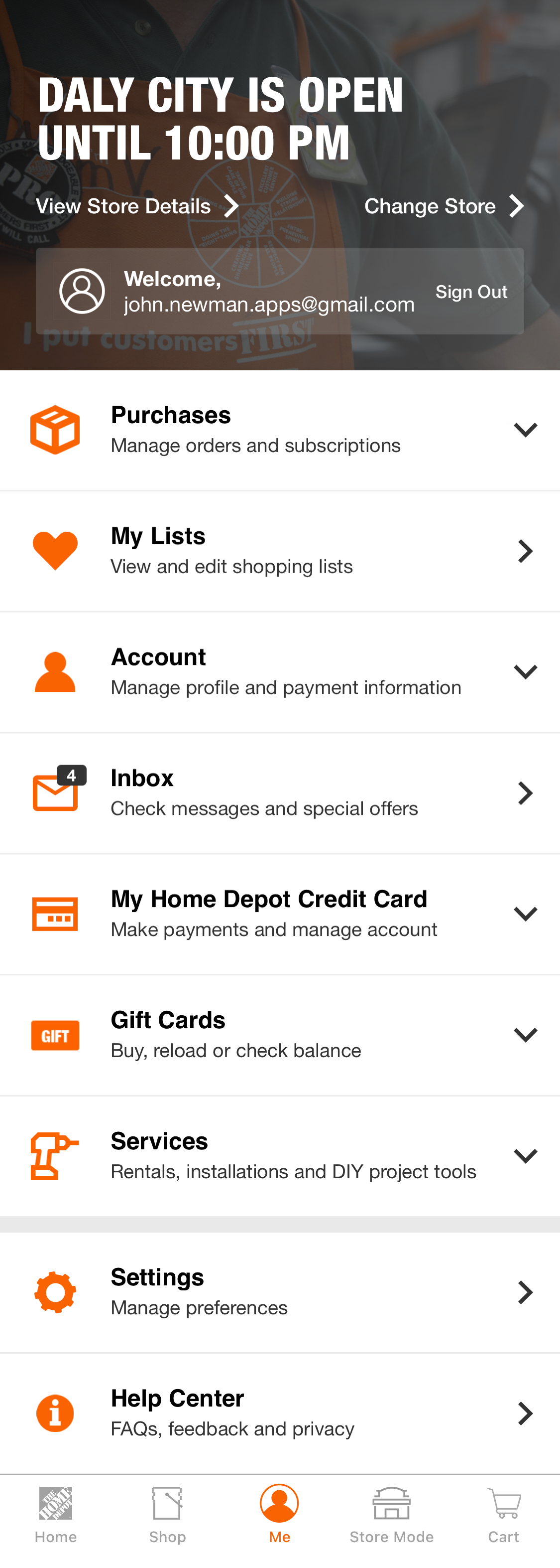 Mobile screenshot of Home Depot