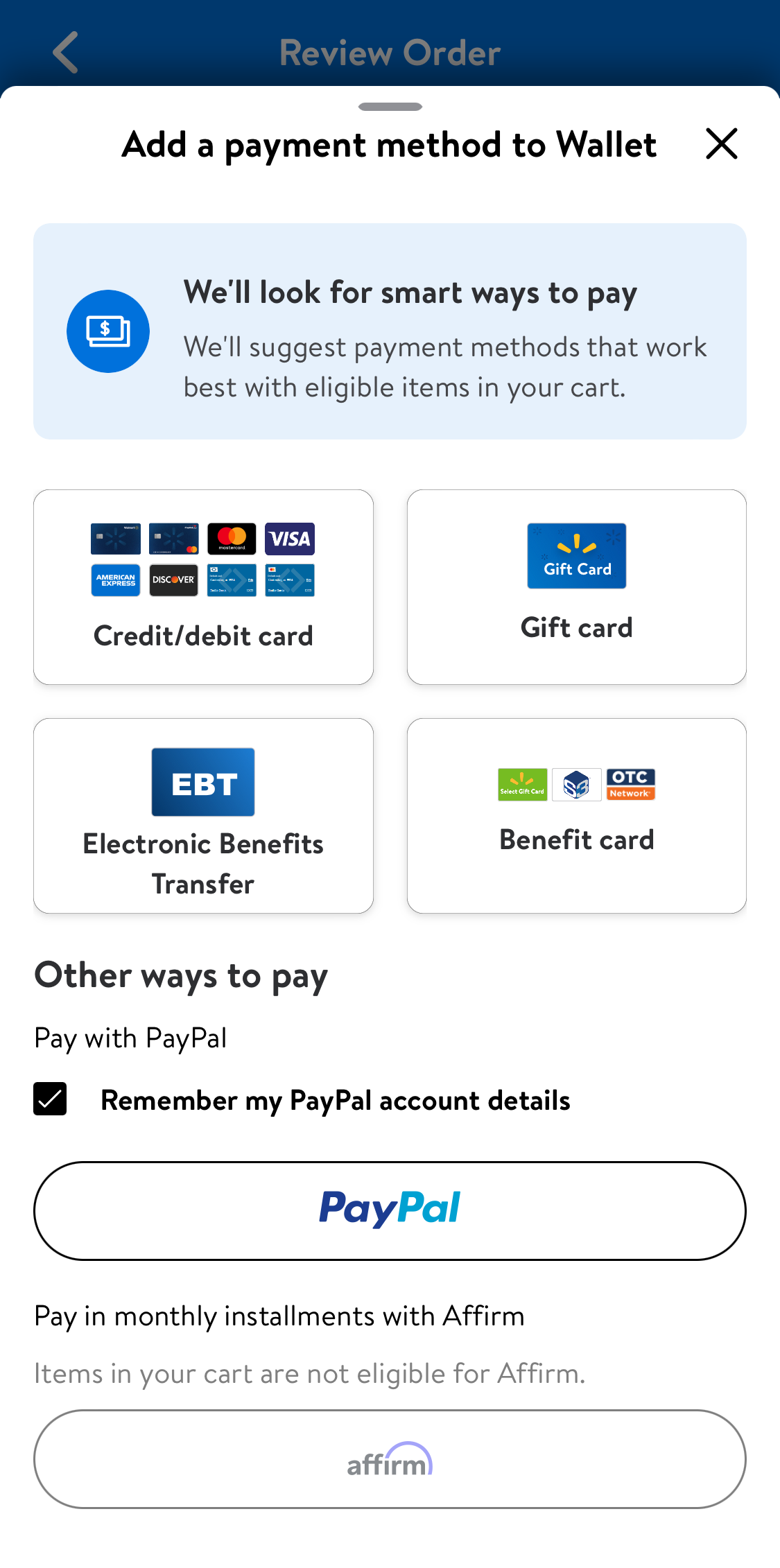 Mobile screenshot of Walmart