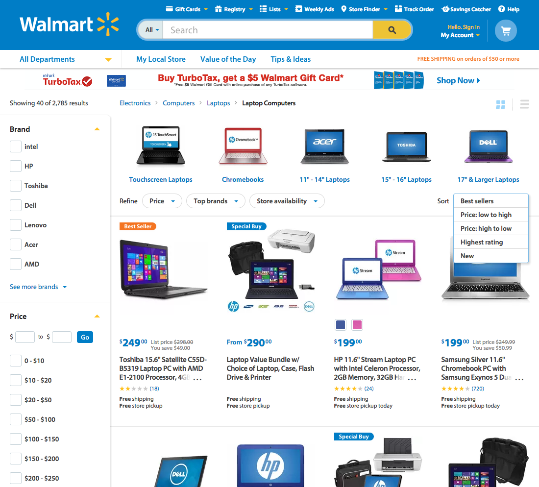 Desktop screenshot of Walmart
