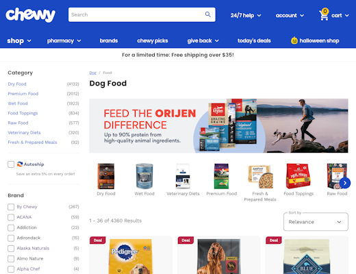 Desktop screenshot of Chewy