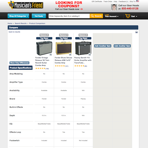 72 ‘Comparison Tool’ Design Examples – Baymard Institute
